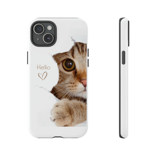 Hey Kitty with white background: 46-Tough Case iPhone series 15 14 13 12 11 X XR XS 8: Google series 7 6 5: Samsung series S23 S22 S21 S20 S10