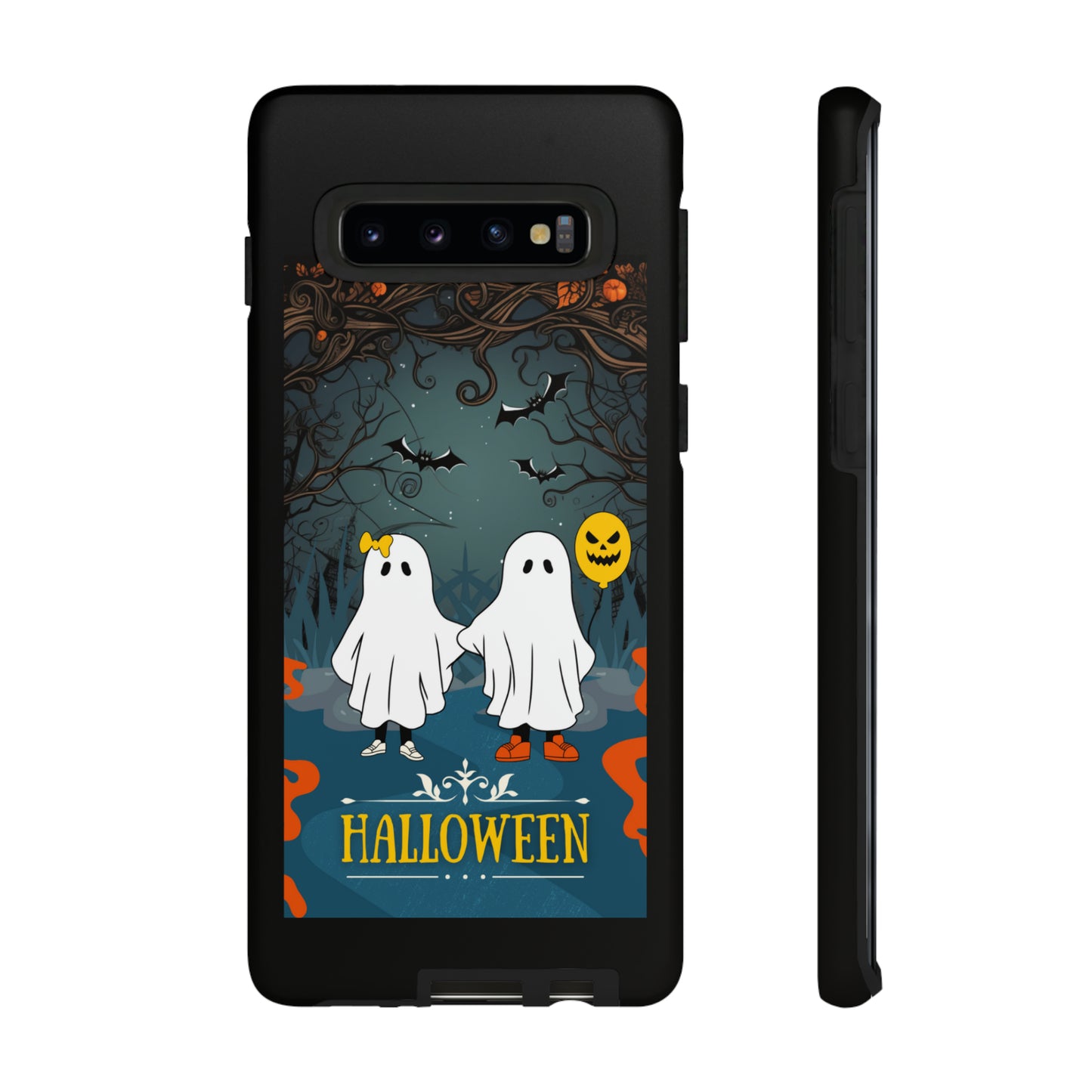 Ghosty with Black background: 46-Tough Case iPhone series 15 14 13 12 11 X XR XS 8: Google series 7 6 5: Samsung series S23 S22 S21 S20 S10