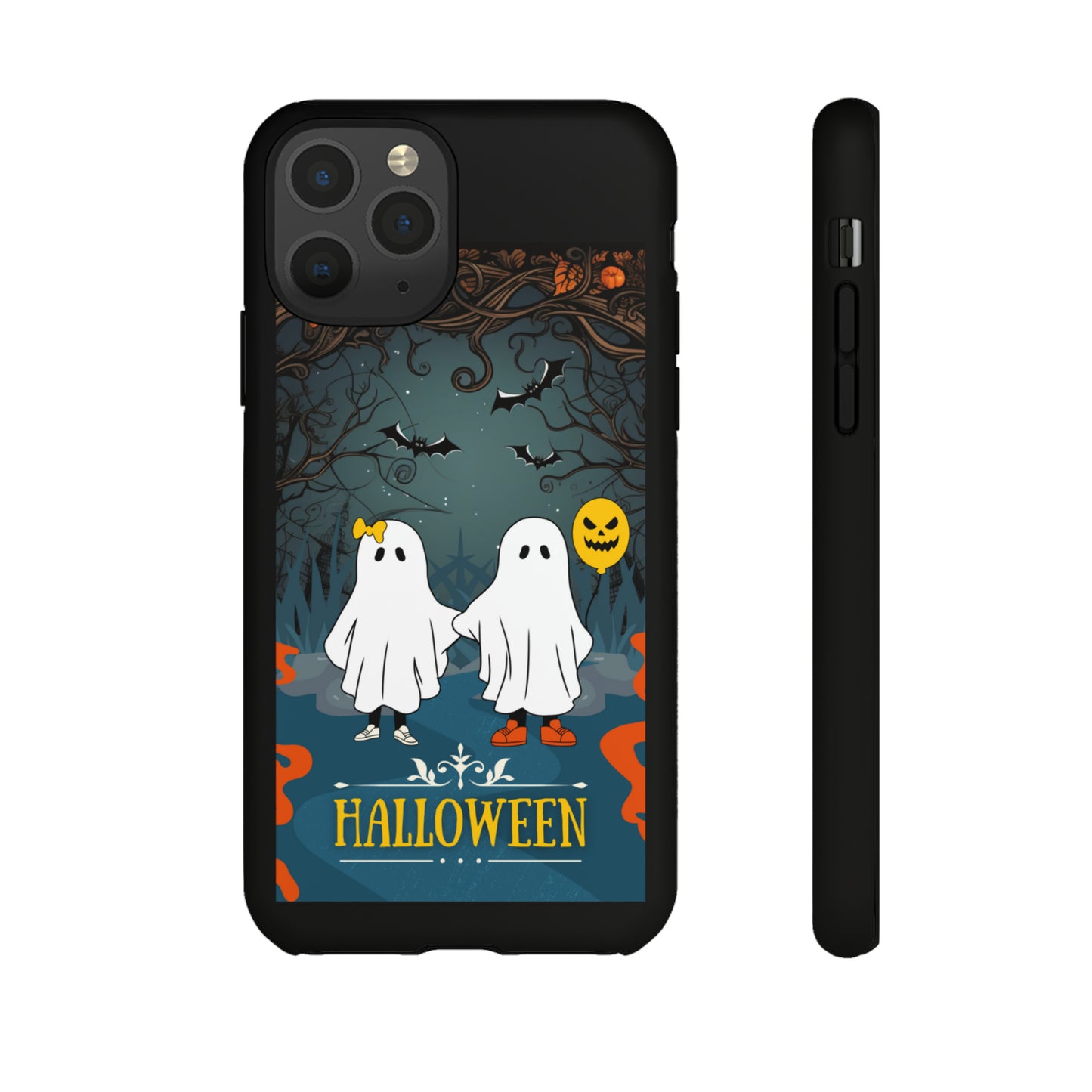 Ghosty with Black background: 46-Tough Case iPhone series 15 14 13 12 11 X XR XS 8: Google series 7 6 5: Samsung series S23 S22 S21 S20 S10