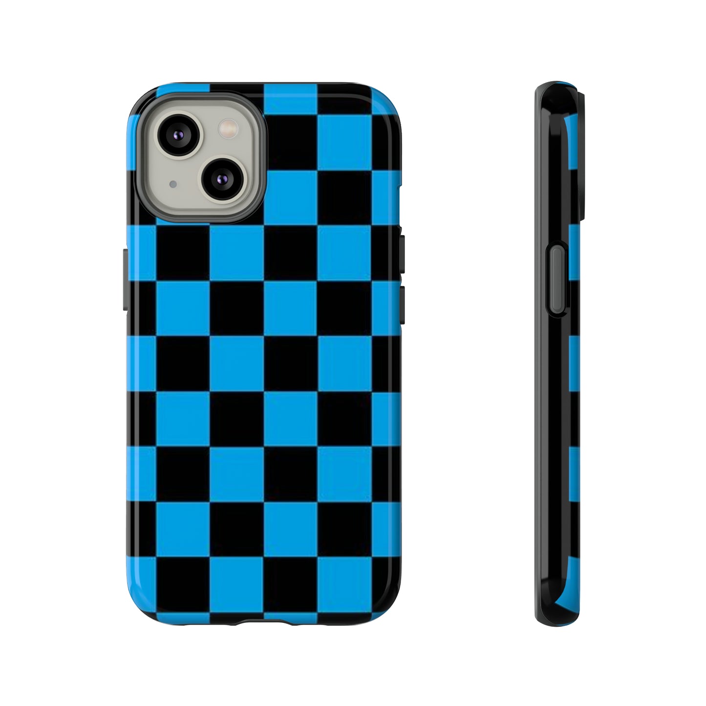 Blue and Black Checkers: 46-Tough Case iPhone series 15 14 13 12 11 X XR XS 8: Google series 7 6 5: Samsung series S23 S22 S21 S20 S10