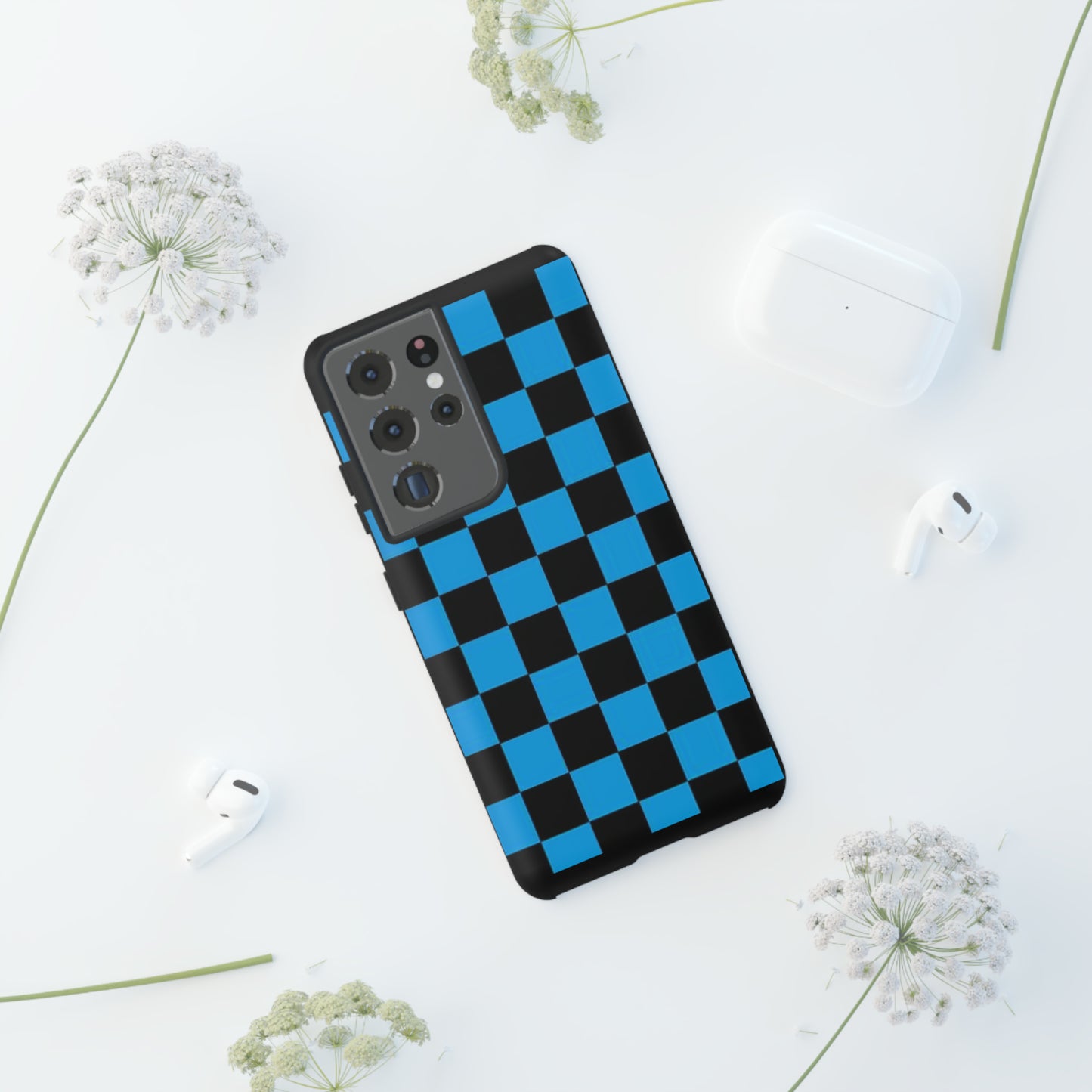 Blue and Black Checkers: 46-Tough Case iPhone series 15 14 13 12 11 X XR XS 8: Google series 7 6 5: Samsung series S23 S22 S21 S20 S10