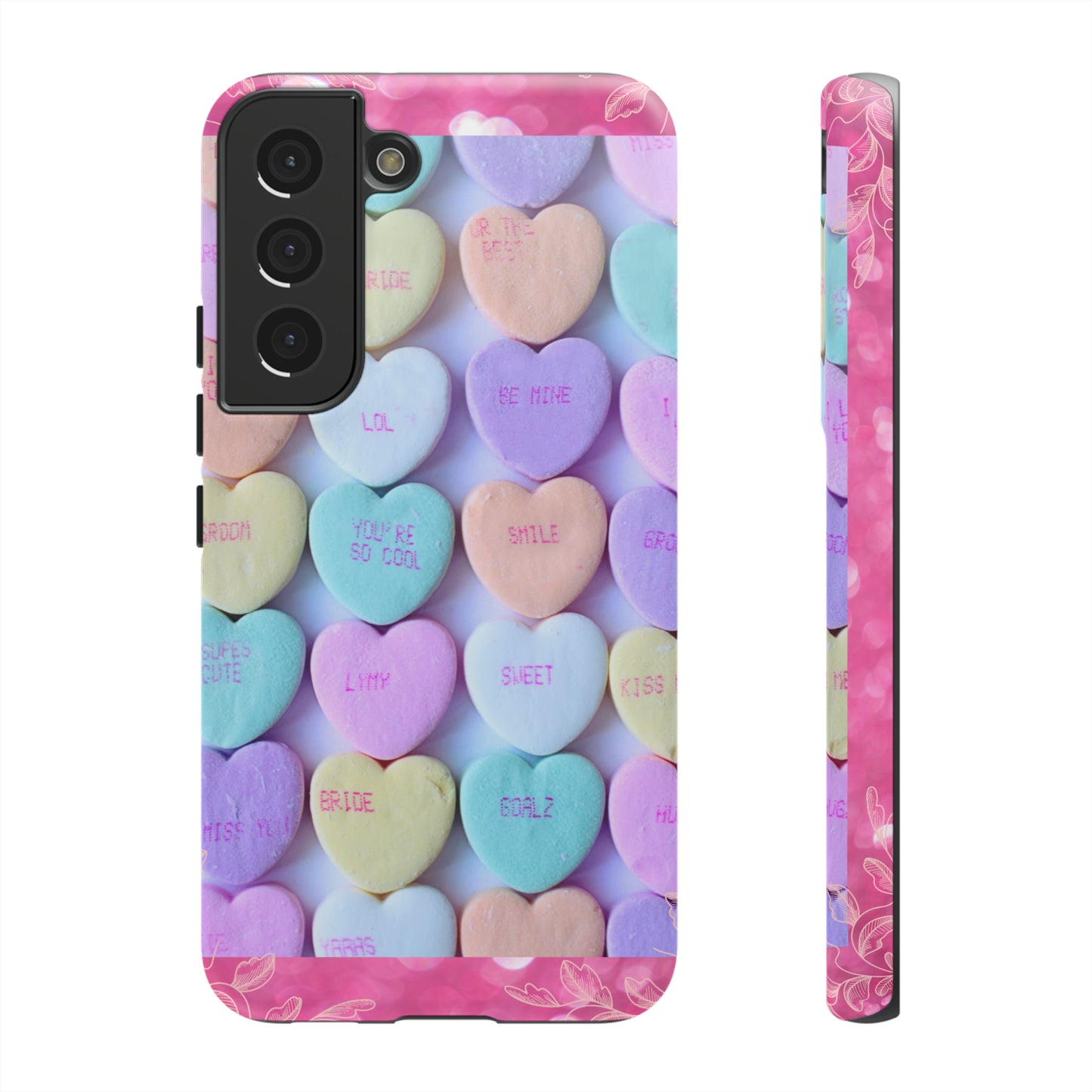 Candy Hearts: 46-Tough Case iPhone series 15 14 13 12 11 X XR XS 8: Google series 7 6 5: Samsung series S23 S22 S21 S20 S10