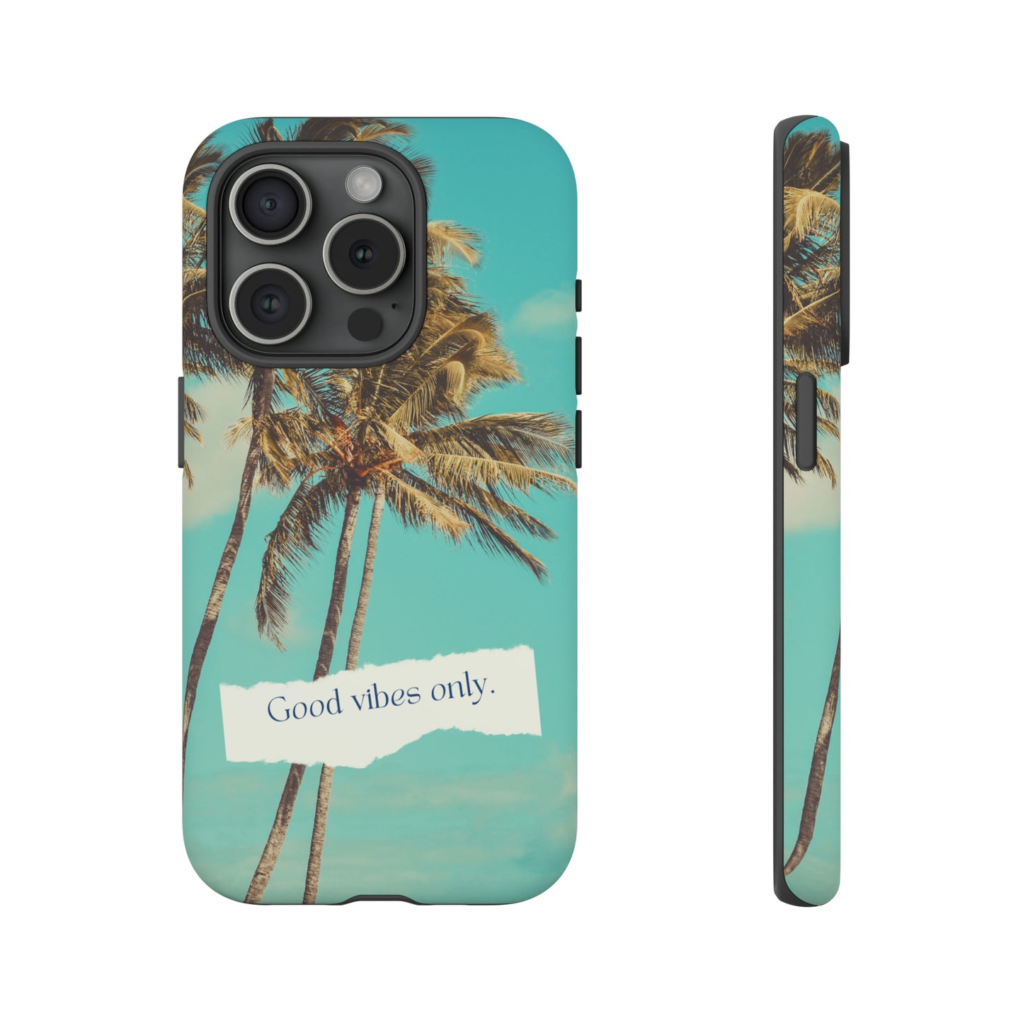 Palm Blue with Turquoise background : 46-Tough Case iPhone series 15 14 13 12 11 X XR XS 8: Google series 7 6 5: Samsung series S23 S22 S21 S20 S10