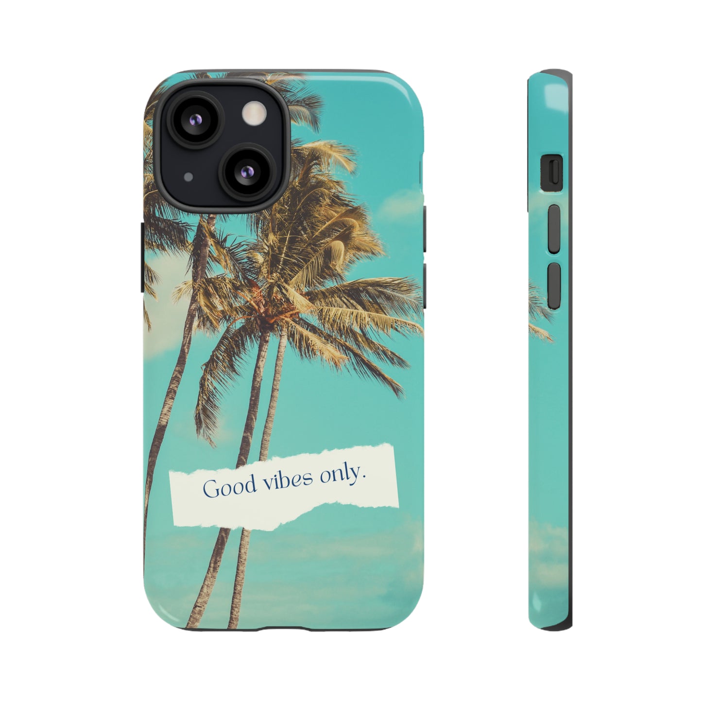 Palm Blue with Turquoise background : 46-Tough Case iPhone series 15 14 13 12 11 X XR XS 8: Google series 7 6 5: Samsung series S23 S22 S21 S20 S10