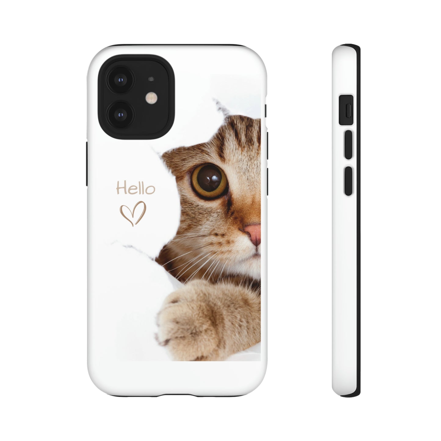 Hey Kitty with white background: 46-Tough Case iPhone series 15 14 13 12 11 X XR XS 8: Google series 7 6 5: Samsung series S23 S22 S21 S20 S10