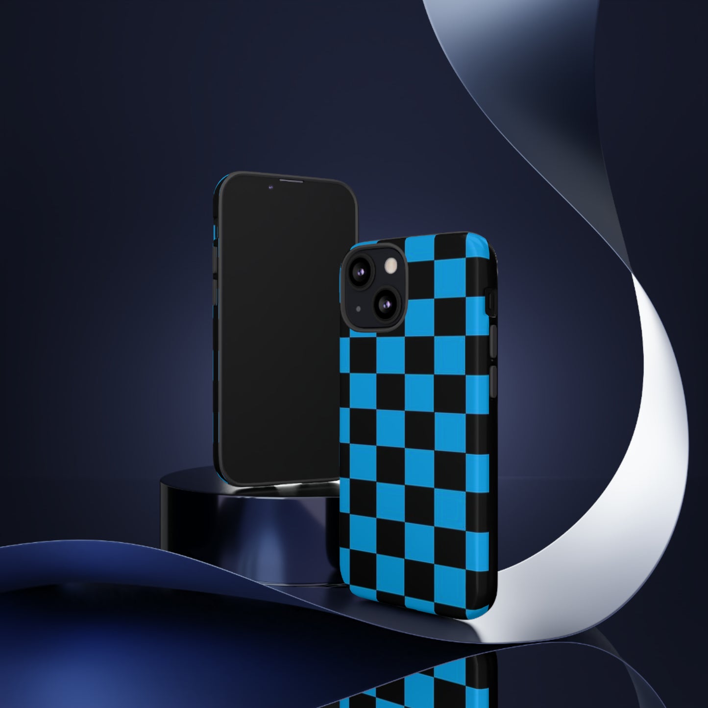 Blue and Black Checkers: 46-Tough Case iPhone series 15 14 13 12 11 X XR XS 8: Google series 7 6 5: Samsung series S23 S22 S21 S20 S10