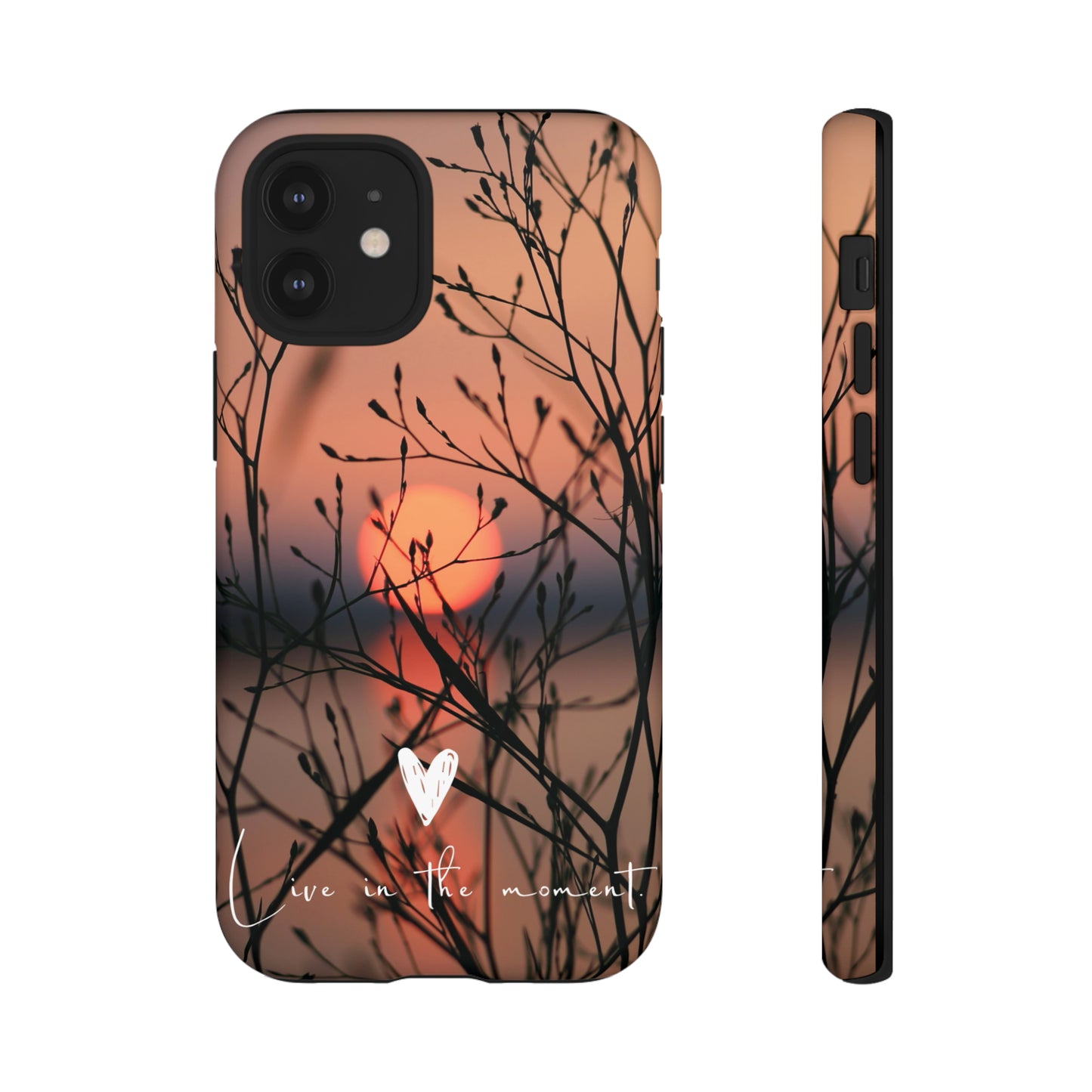 VIVID SUNSET FLORAL DESIGN with black background: 46-Tough Case iPhone series 15 14 13 12 11 X XR XS 8: Google series 7 6 5: Samsung series S23 S22 S21 S20 S10