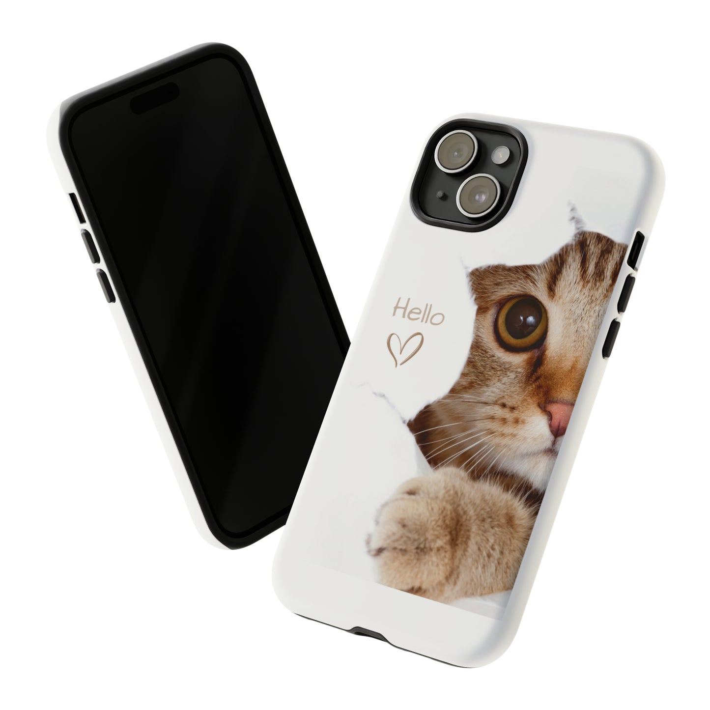 Hey Kitty with white background: 46-Tough Case iPhone series 15 14 13 12 11 X XR XS 8: Google series 7 6 5: Samsung series S23 S22 S21 S20 S10