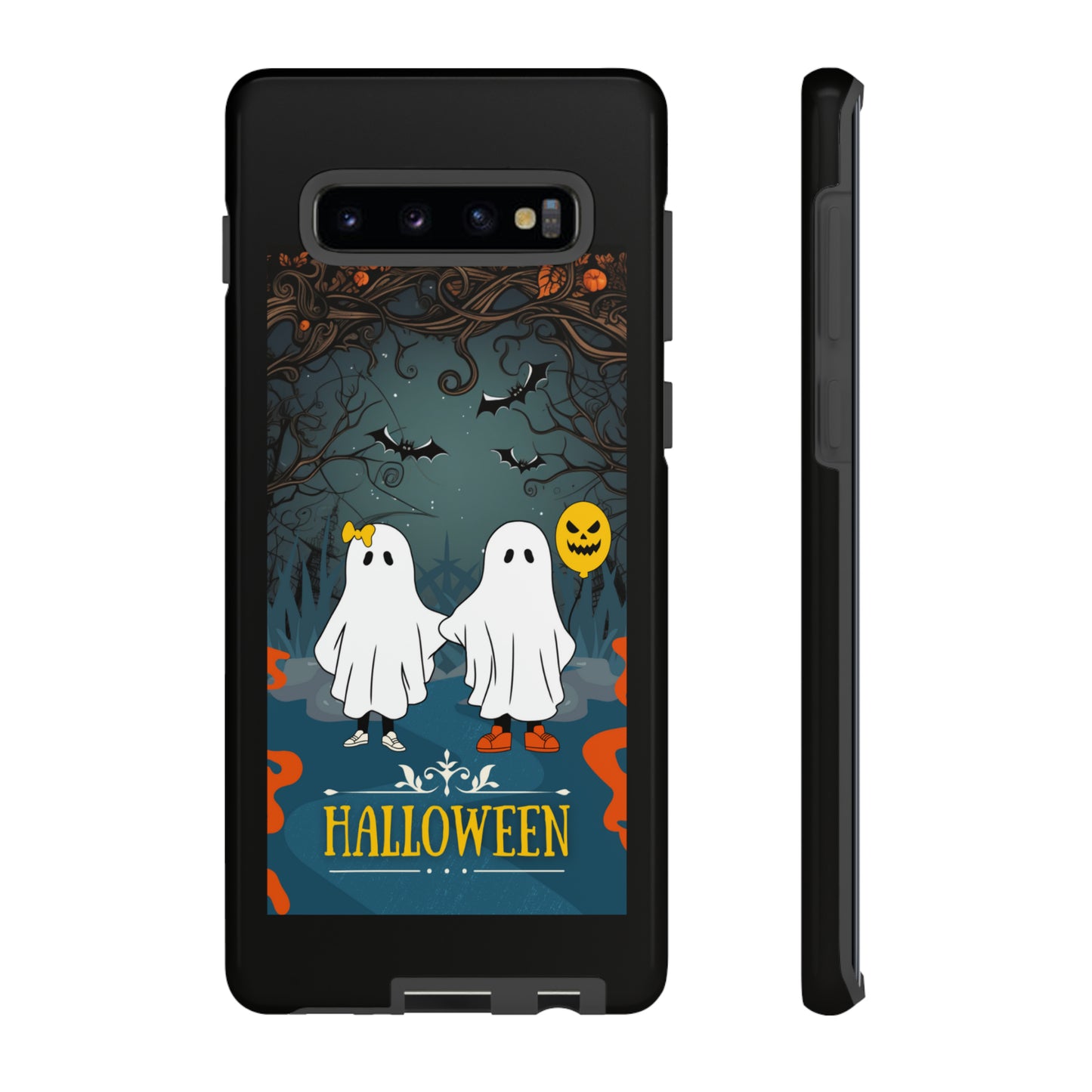 Ghosty with Black background: 46-Tough Case iPhone series 15 14 13 12 11 X XR XS 8: Google series 7 6 5: Samsung series S23 S22 S21 S20 S10