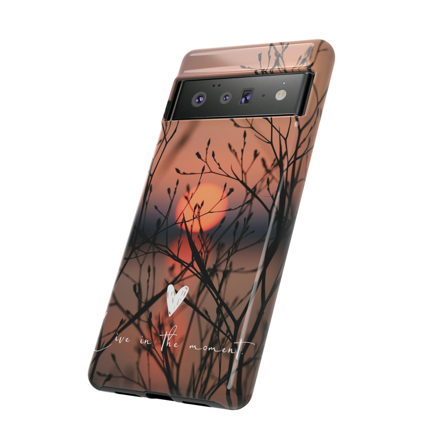 VIVID SUNSET FLORAL DESIGN with black background: 46-Tough Case iPhone series 15 14 13 12 11 X XR XS 8: Google series 7 6 5: Samsung series S23 S22 S21 S20 S10