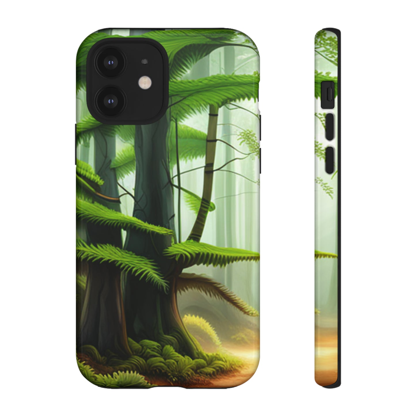 Boston Fern in the forest with black background : 46-Tough Case iPhone series 15 14 13 12 11 X XR XS 8: Google series 7 6 5: Samsung series S23 S22 S21 S20 S10