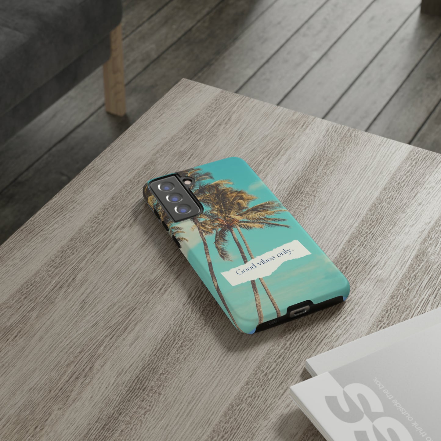 Palm Blue with Turquoise background : 46-Tough Case iPhone series 15 14 13 12 11 X XR XS 8: Google series 7 6 5: Samsung series S23 S22 S21 S20 S10