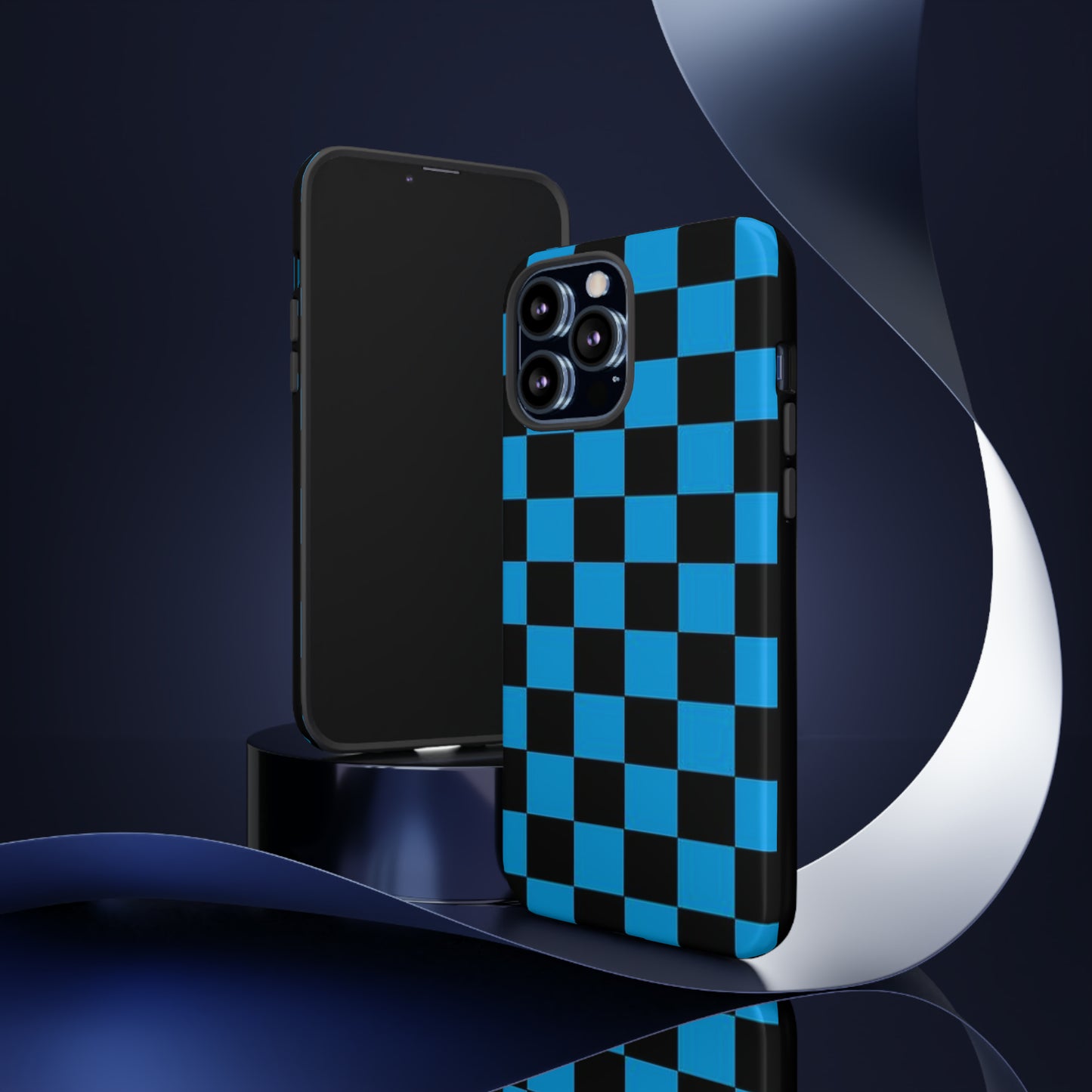 Blue and Black Checkers: 46-Tough Case iPhone series 15 14 13 12 11 X XR XS 8: Google series 7 6 5: Samsung series S23 S22 S21 S20 S10