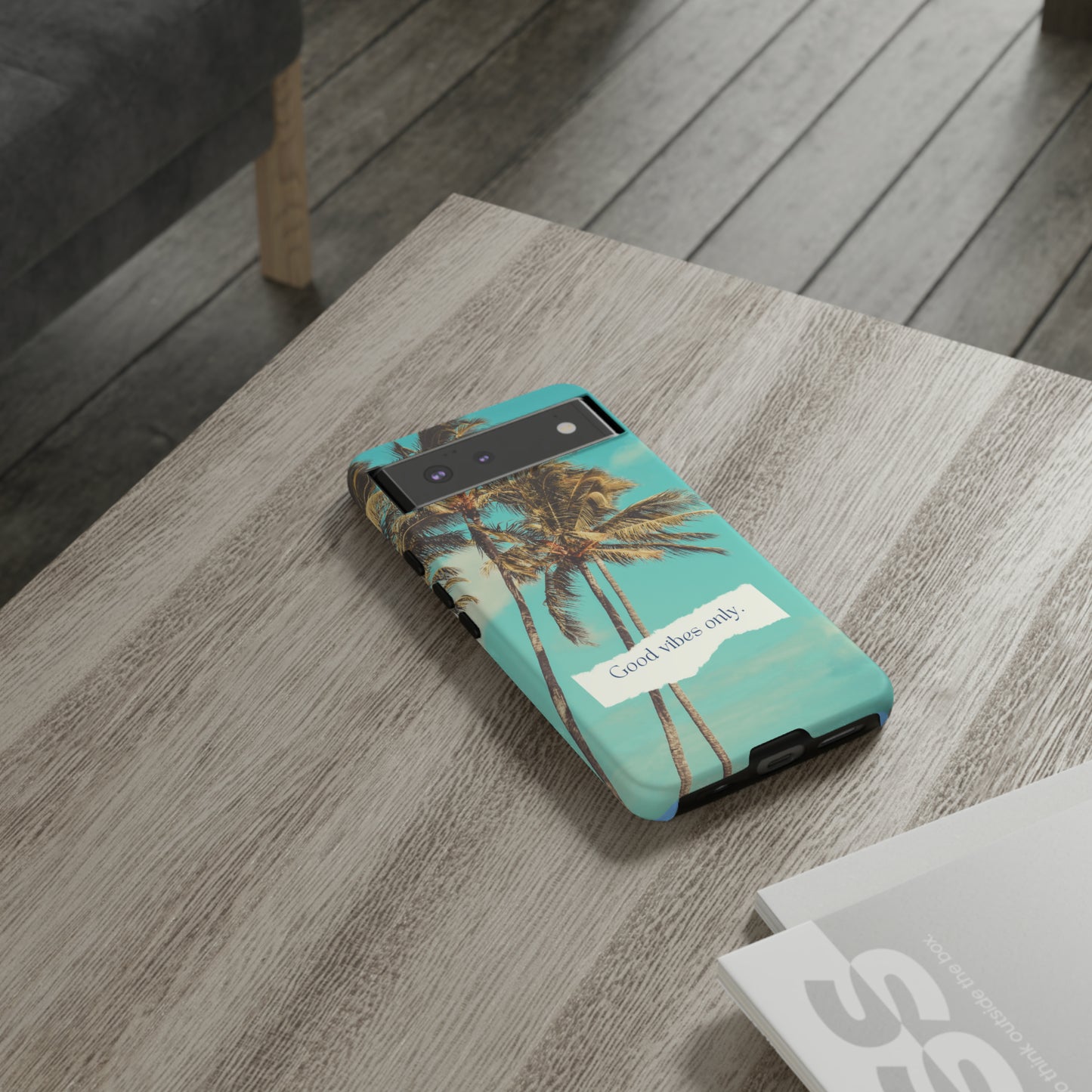 Palm Blue with Turquoise background : 46-Tough Case iPhone series 15 14 13 12 11 X XR XS 8: Google series 7 6 5: Samsung series S23 S22 S21 S20 S10