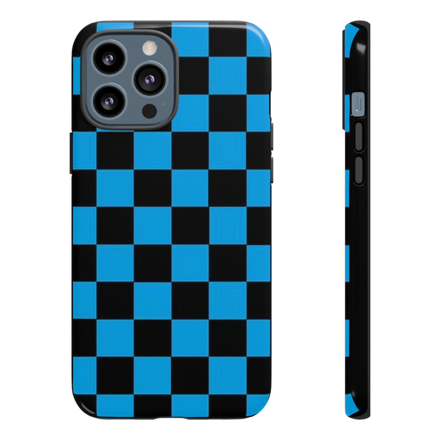 Blue and Black Checkers: 46-Tough Case iPhone series 15 14 13 12 11 X XR XS 8: Google series 7 6 5: Samsung series S23 S22 S21 S20 S10