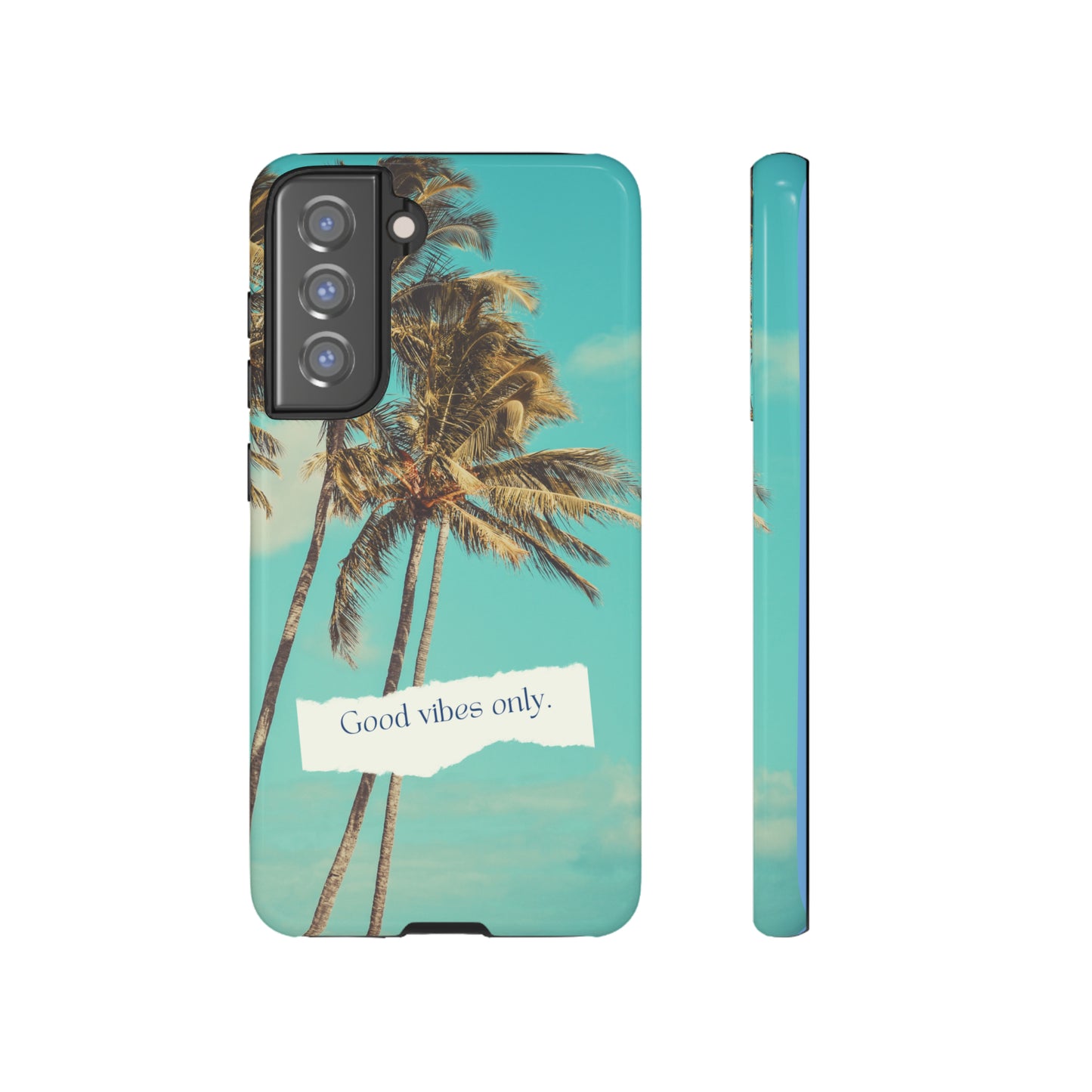 Palm Blue with Turquoise background : 46-Tough Case iPhone series 15 14 13 12 11 X XR XS 8: Google series 7 6 5: Samsung series S23 S22 S21 S20 S10