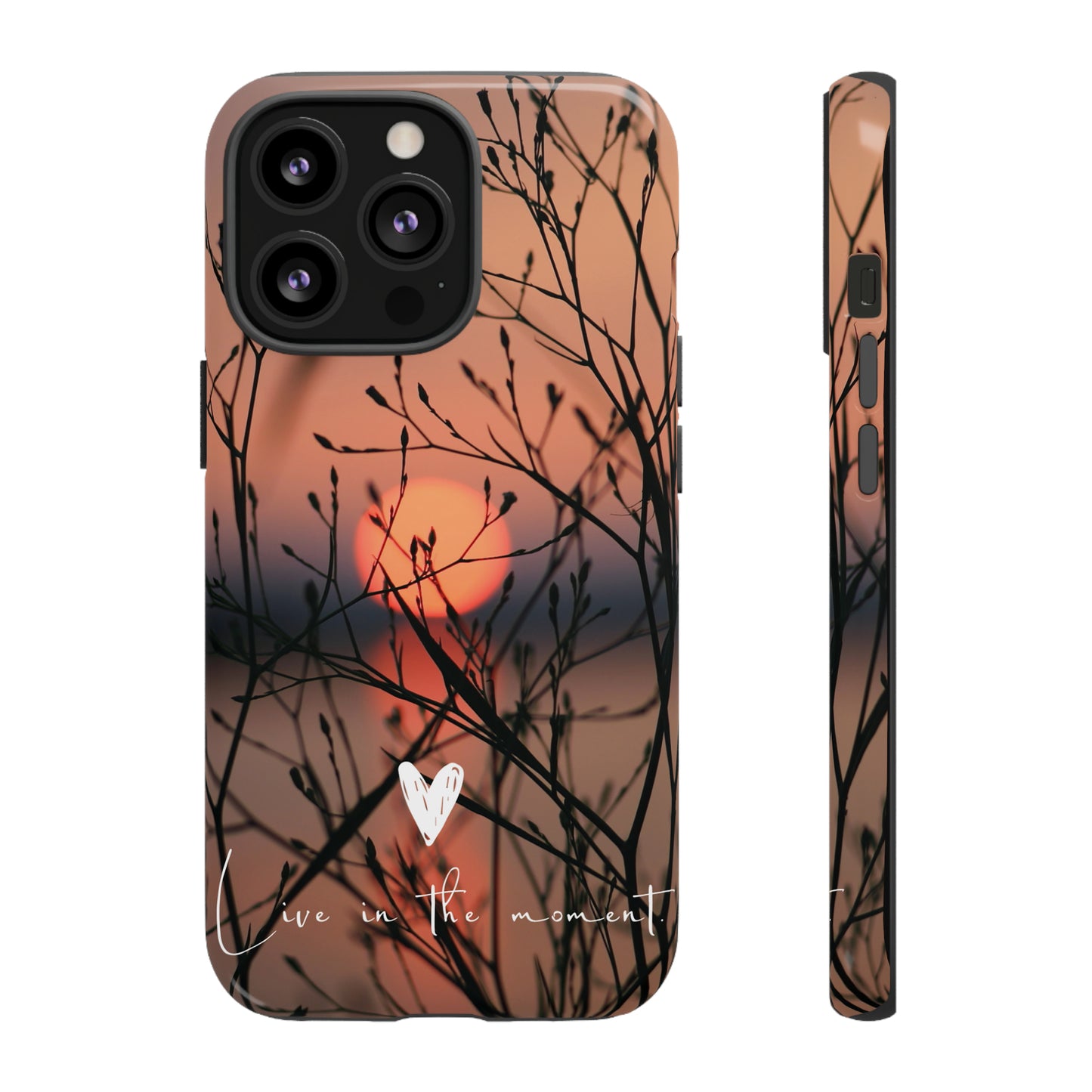 VIVID SUNSET FLORAL DESIGN with black background: 46-Tough Case iPhone series 15 14 13 12 11 X XR XS 8: Google series 7 6 5: Samsung series S23 S22 S21 S20 S10