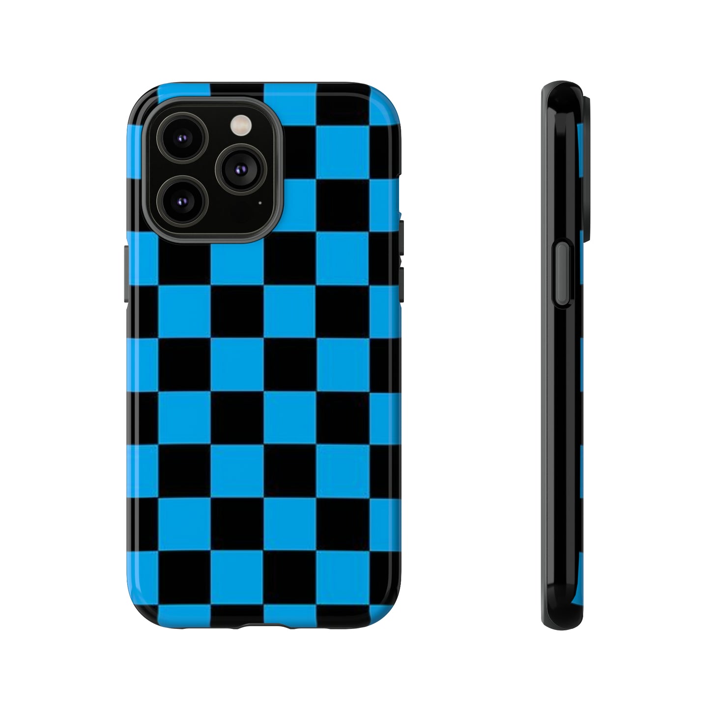 Blue and Black Checkers: 46-Tough Case iPhone series 15 14 13 12 11 X XR XS 8: Google series 7 6 5: Samsung series S23 S22 S21 S20 S10