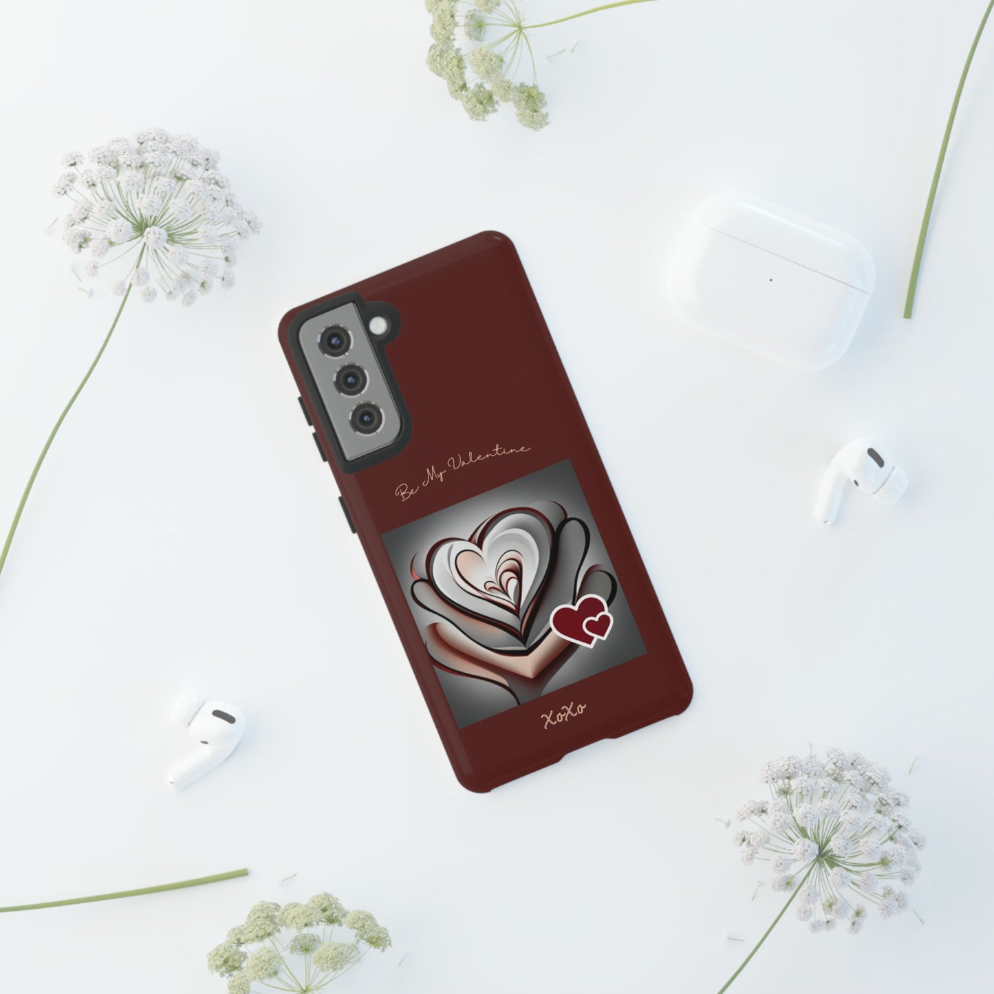 Valentine Triple Heart: 46-Tough Case iPhone series 15 14 13 12 11 X XR XS 8: Google series 7 6 5: Samsung series S23 S22 S21 S20 S10