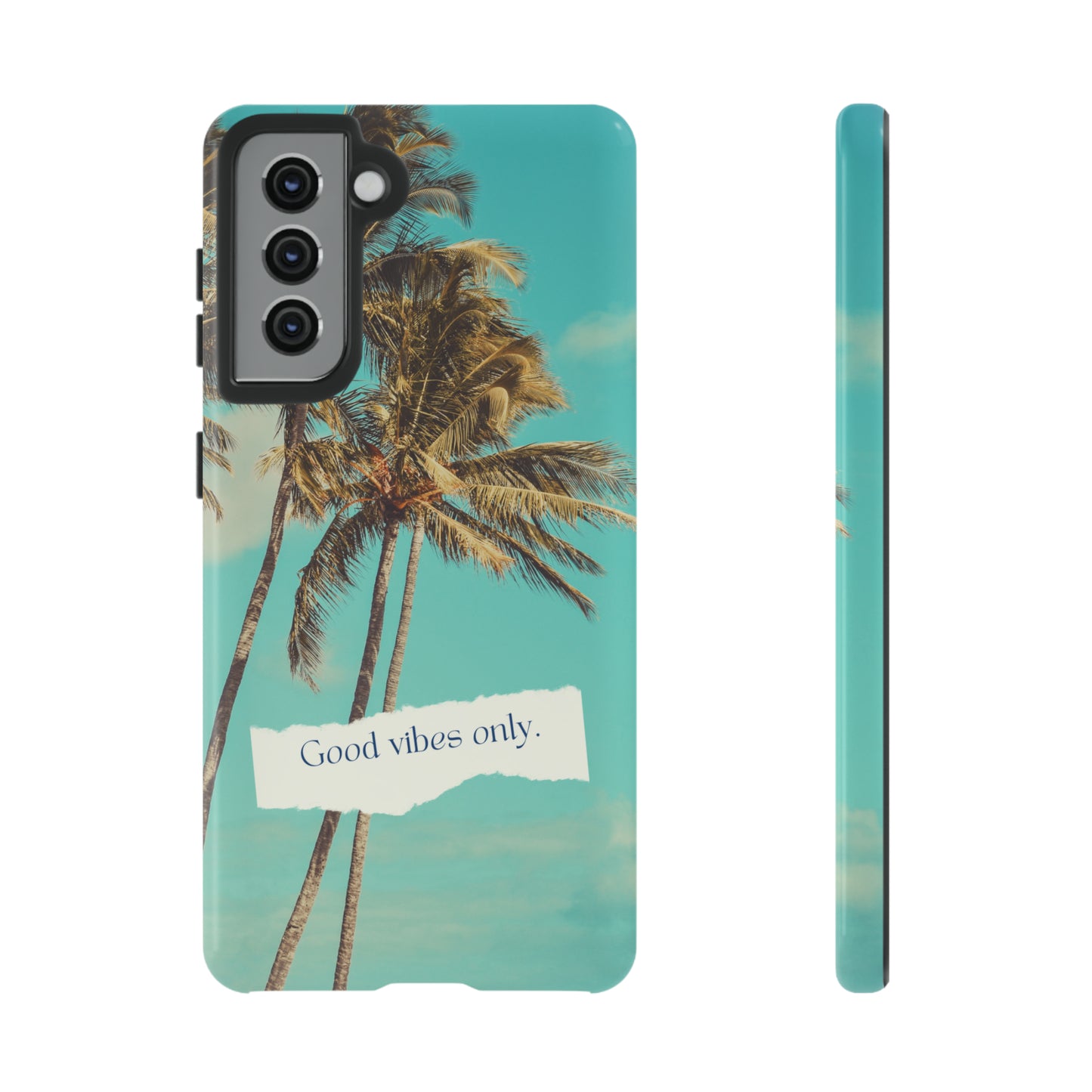 Palm Blue with Turquoise background : 46-Tough Case iPhone series 15 14 13 12 11 X XR XS 8: Google series 7 6 5: Samsung series S23 S22 S21 S20 S10