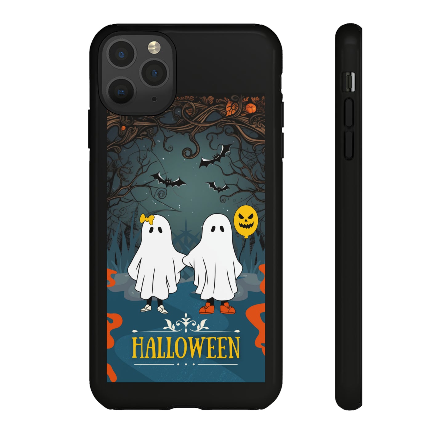 Ghosty with Black background: 46-Tough Case iPhone series 15 14 13 12 11 X XR XS 8: Google series 7 6 5: Samsung series S23 S22 S21 S20 S10