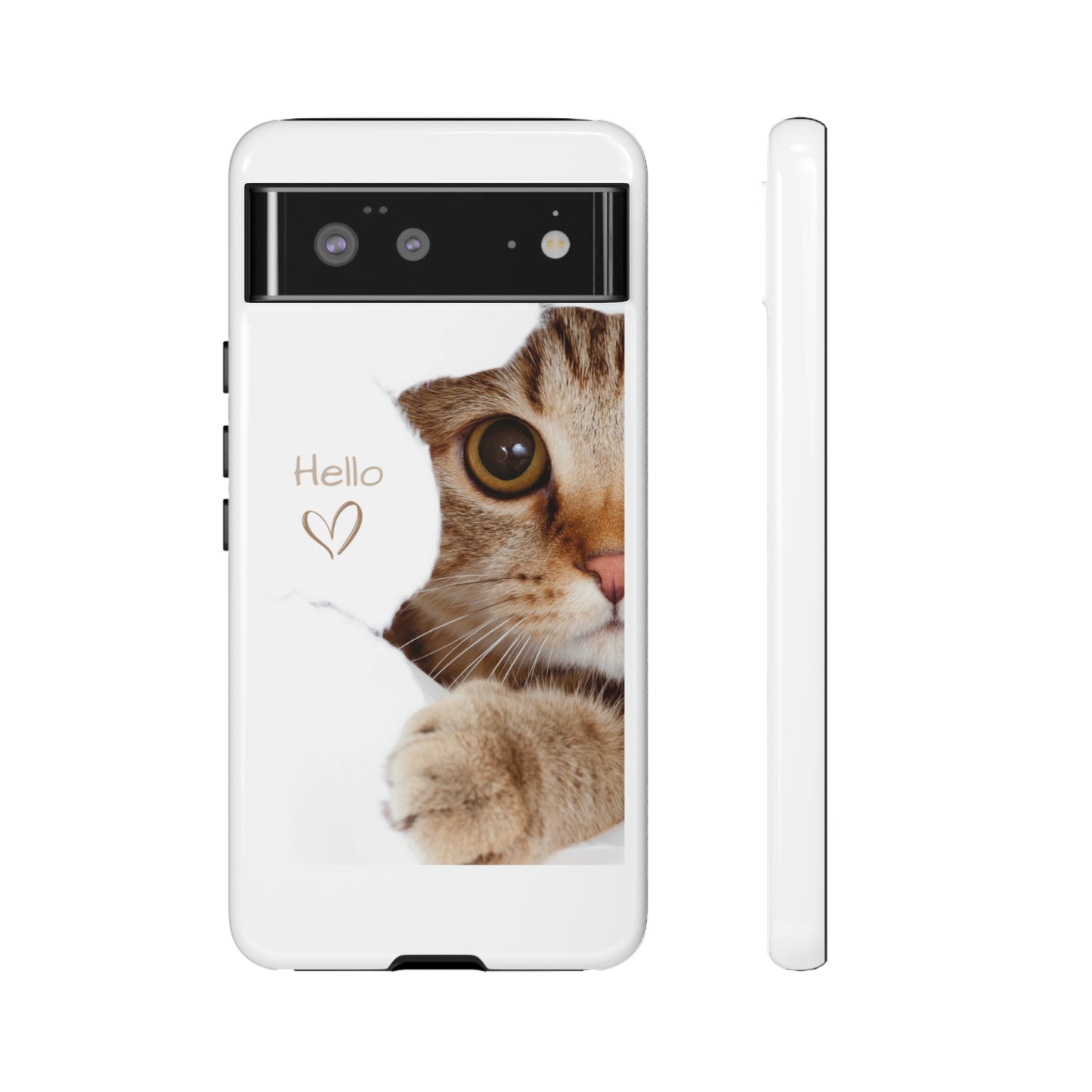 Hey Kitty with white background: 46-Tough Case iPhone series 15 14 13 12 11 X XR XS 8: Google series 7 6 5: Samsung series S23 S22 S21 S20 S10