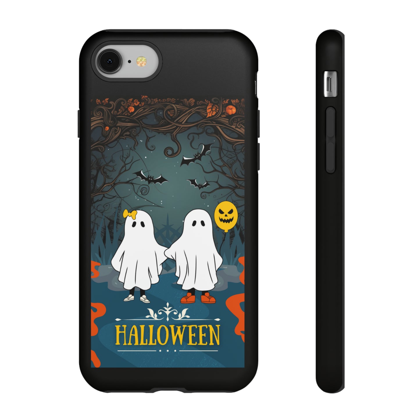 Ghosty with Black background: 46-Tough Case iPhone series 15 14 13 12 11 X XR XS 8: Google series 7 6 5: Samsung series S23 S22 S21 S20 S10