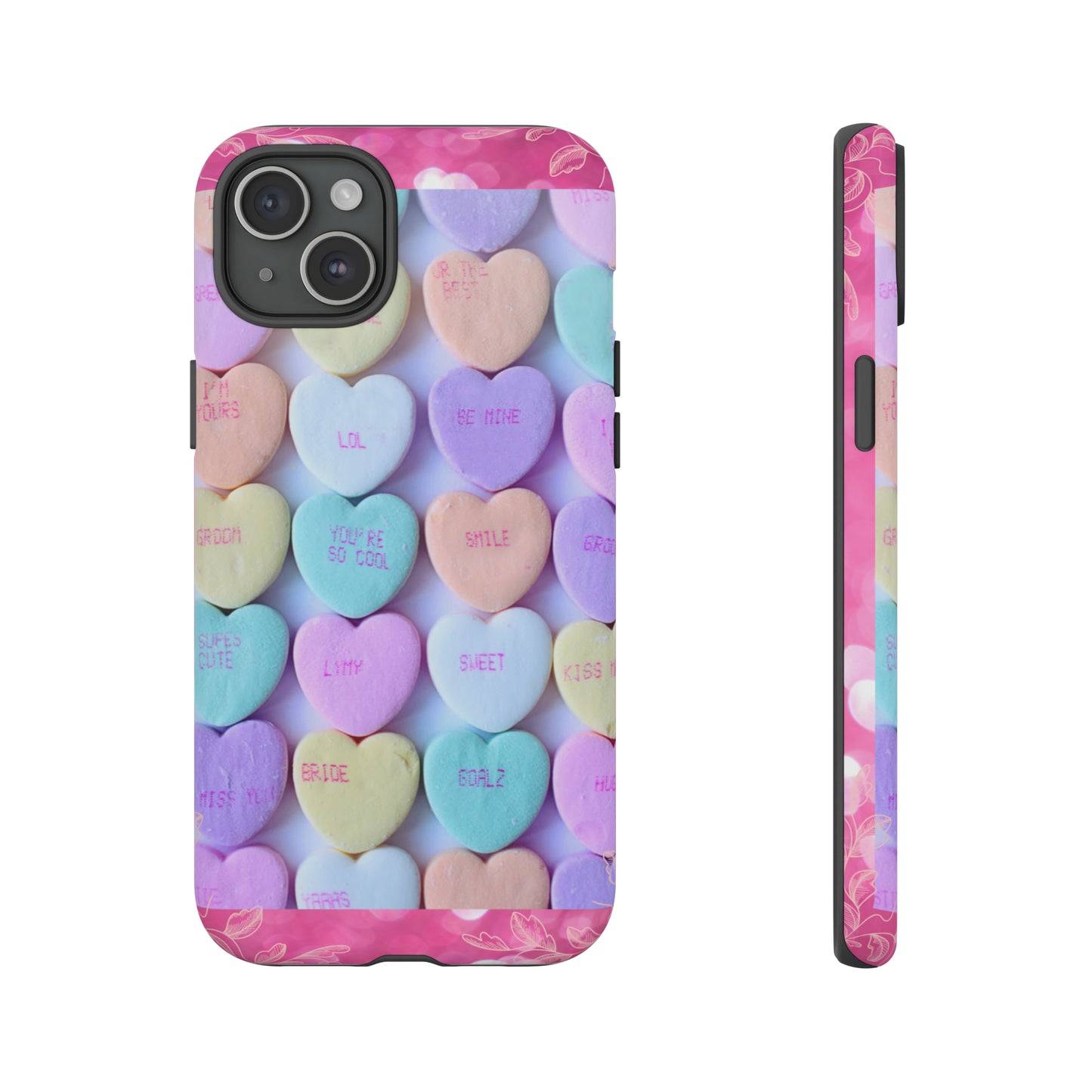 Candy Hearts: 46-Tough Case iPhone series 15 14 13 12 11 X XR XS 8: Google series 7 6 5: Samsung series S23 S22 S21 S20 S10