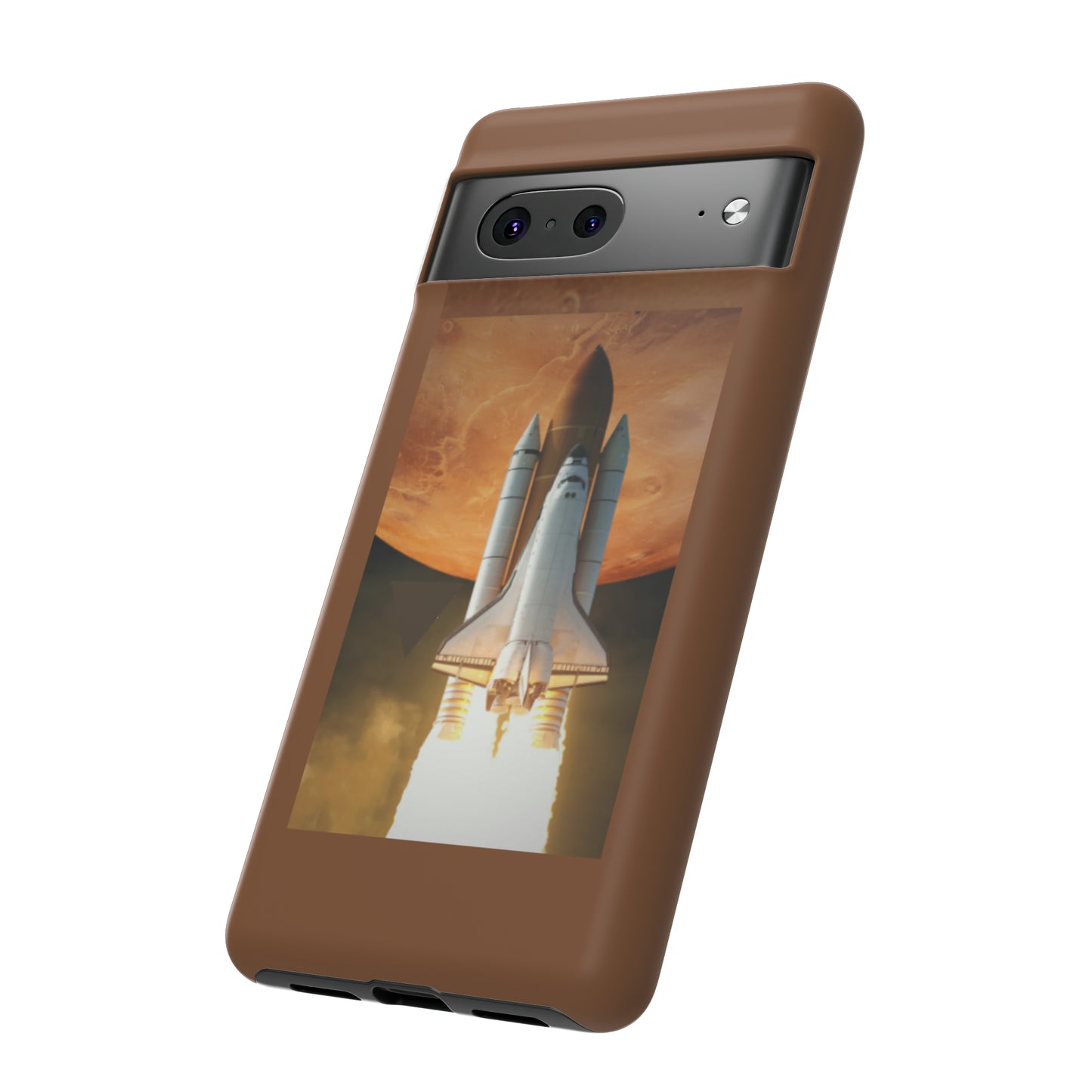 Rocket Man with Light Brown background: 46-Tough Case iPhone series 15 14 13 12 11 X XR XS 8: Google series 7 6 5: Samsung series S23 S22 S21 S20 S10