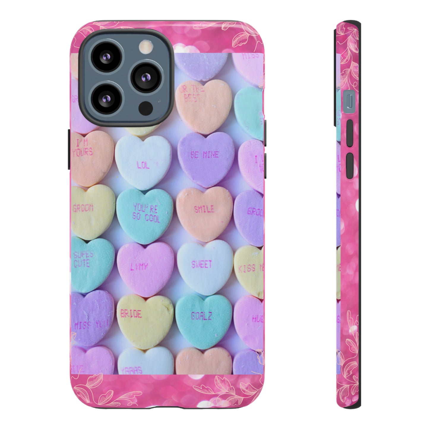 Candy Hearts: 46-Tough Case iPhone series 15 14 13 12 11 X XR XS 8: Google series 7 6 5: Samsung series S23 S22 S21 S20 S10