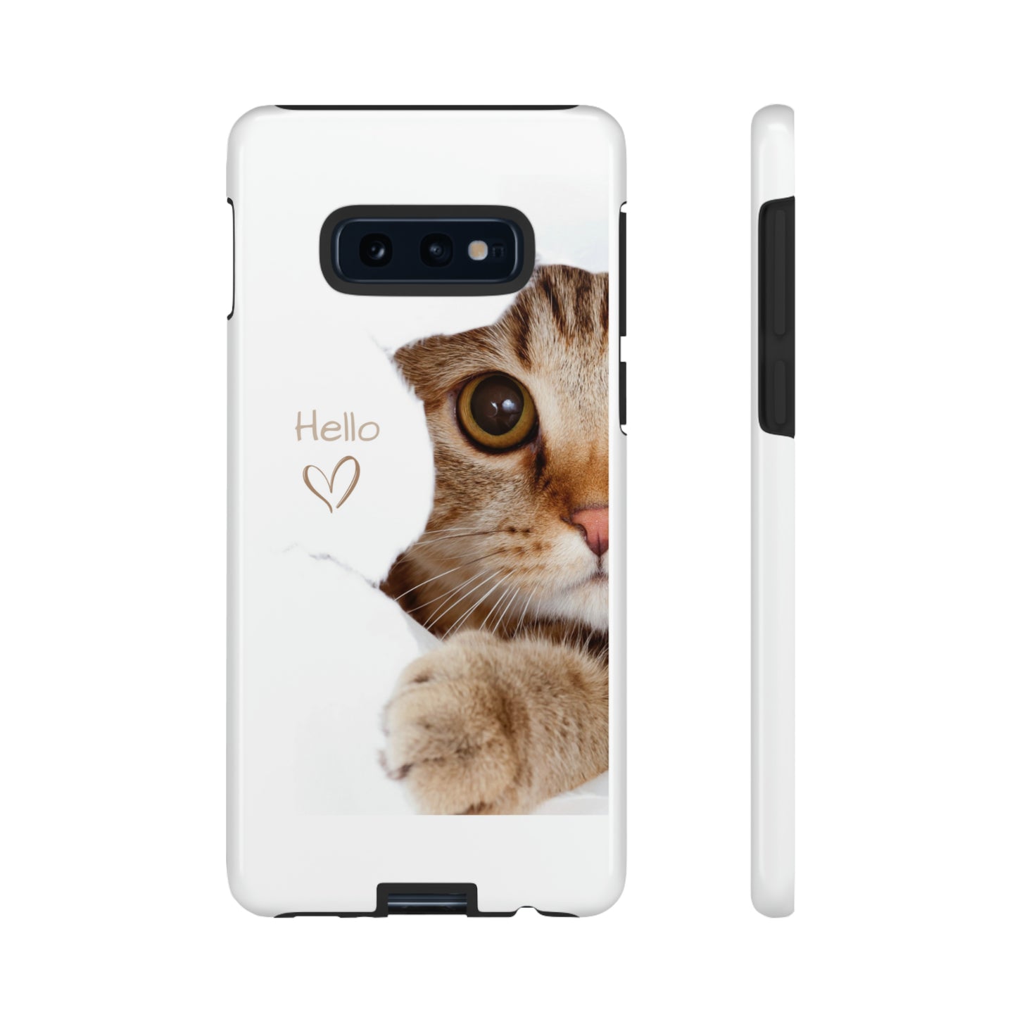 Hey Kitty with white background: 46-Tough Case iPhone series 15 14 13 12 11 X XR XS 8: Google series 7 6 5: Samsung series S23 S22 S21 S20 S10