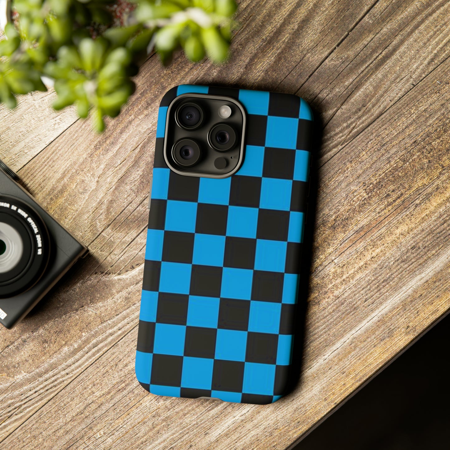 Blue and Black Checkers: 46-Tough Case iPhone series 15 14 13 12 11 X XR XS 8: Google series 7 6 5: Samsung series S23 S22 S21 S20 S10