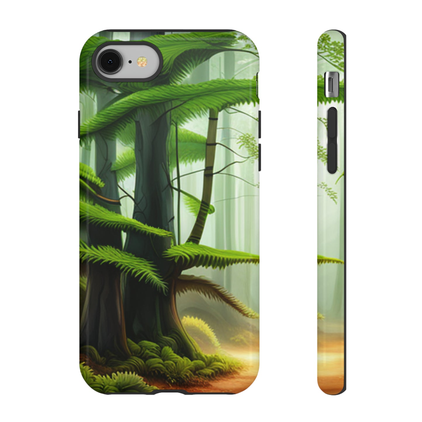 Boston Fern in the forest with black background : 46-Tough Case iPhone series 15 14 13 12 11 X XR XS 8: Google series 7 6 5: Samsung series S23 S22 S21 S20 S10