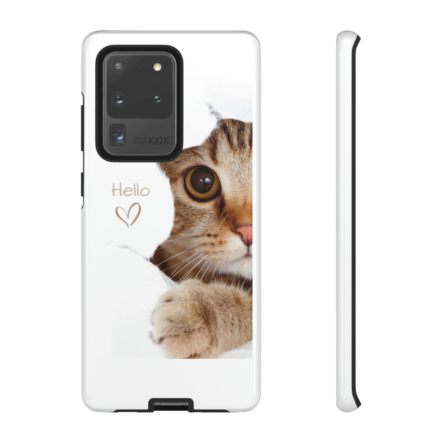 Hey Kitty with white background: 46-Tough Case iPhone series 15 14 13 12 11 X XR XS 8: Google series 7 6 5: Samsung series S23 S22 S21 S20 S10