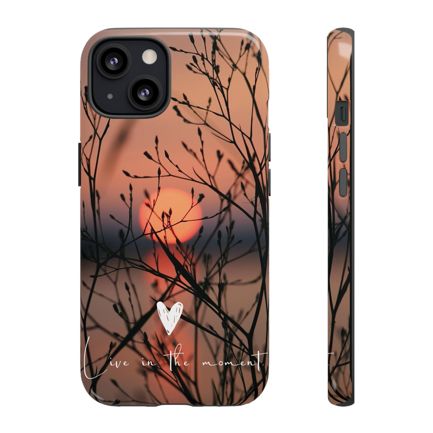 VIVID SUNSET FLORAL DESIGN with black background: 46-Tough Case iPhone series 15 14 13 12 11 X XR XS 8: Google series 7 6 5: Samsung series S23 S22 S21 S20 S10