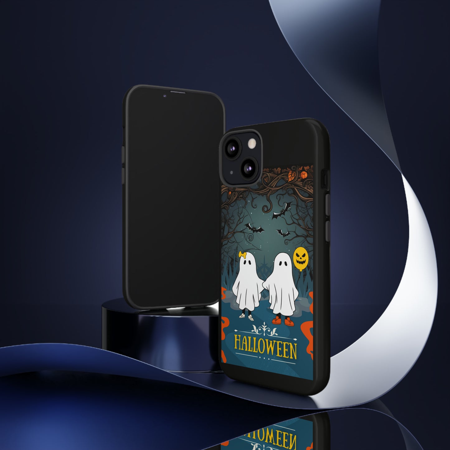 Ghosty with Black background: 46-Tough Case iPhone series 15 14 13 12 11 X XR XS 8: Google series 7 6 5: Samsung series S23 S22 S21 S20 S10