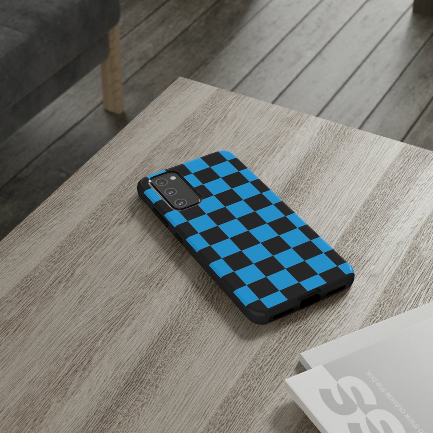 Blue and Black Checkers: 46-Tough Case iPhone series 15 14 13 12 11 X XR XS 8: Google series 7 6 5: Samsung series S23 S22 S21 S20 S10