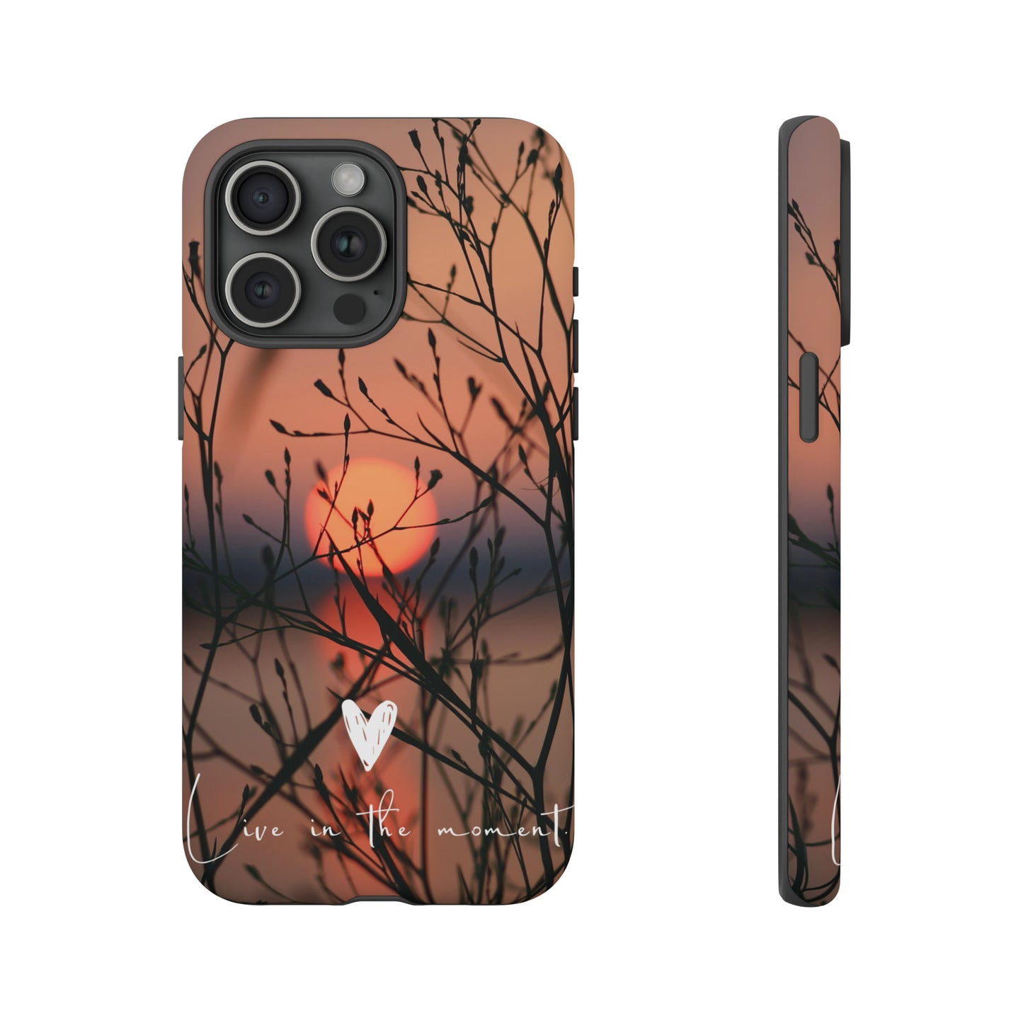 VIVID SUNSET FLORAL DESIGN with black background: 46-Tough Case iPhone series 15 14 13 12 11 X XR XS 8: Google series 7 6 5: Samsung series S23 S22 S21 S20 S10