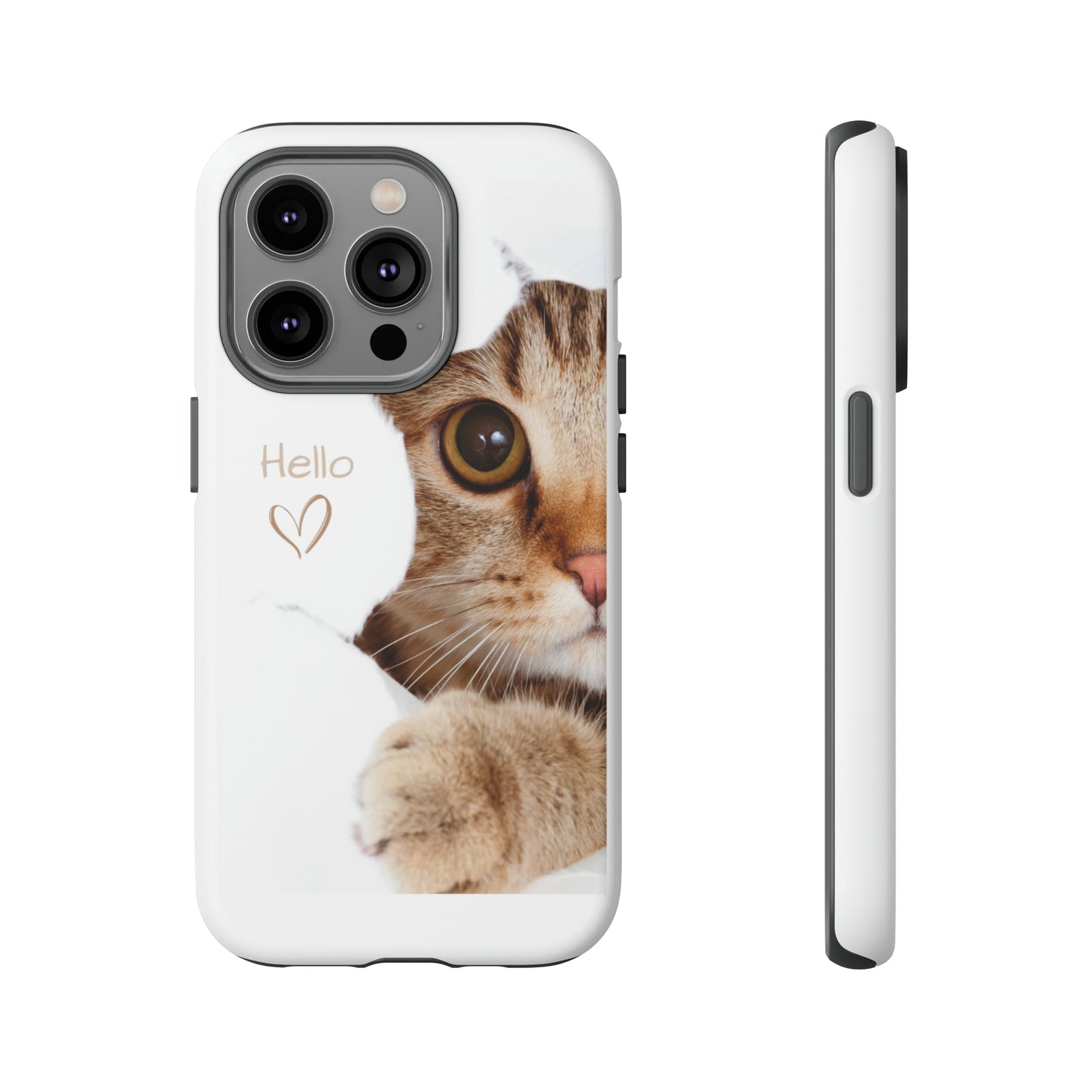 Hey Kitty with white background: 46-Tough Case iPhone series 15 14 13 12 11 X XR XS 8: Google series 7 6 5: Samsung series S23 S22 S21 S20 S10