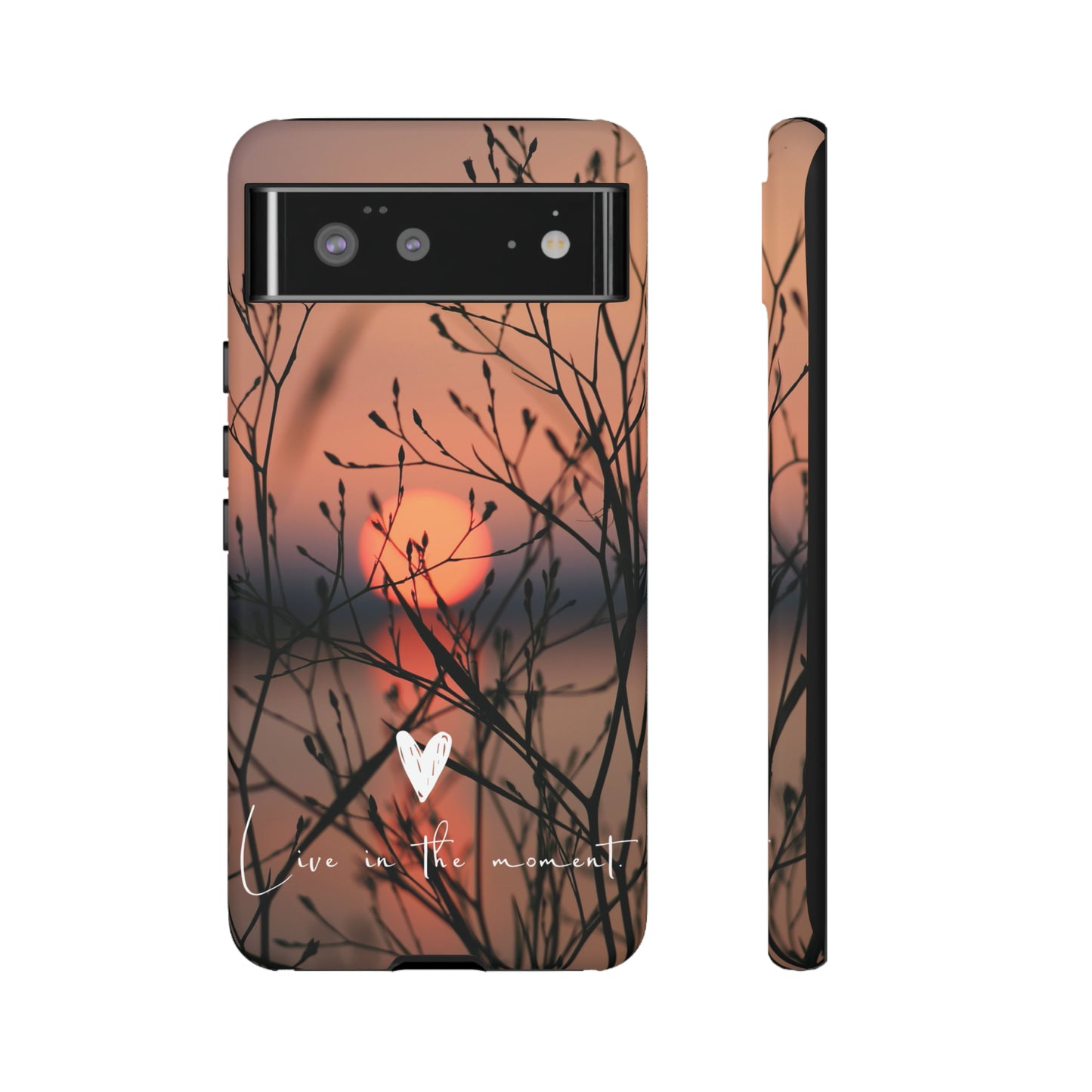 VIVID SUNSET FLORAL DESIGN with black background: 46-Tough Case iPhone series 15 14 13 12 11 X XR XS 8: Google series 7 6 5: Samsung series S23 S22 S21 S20 S10