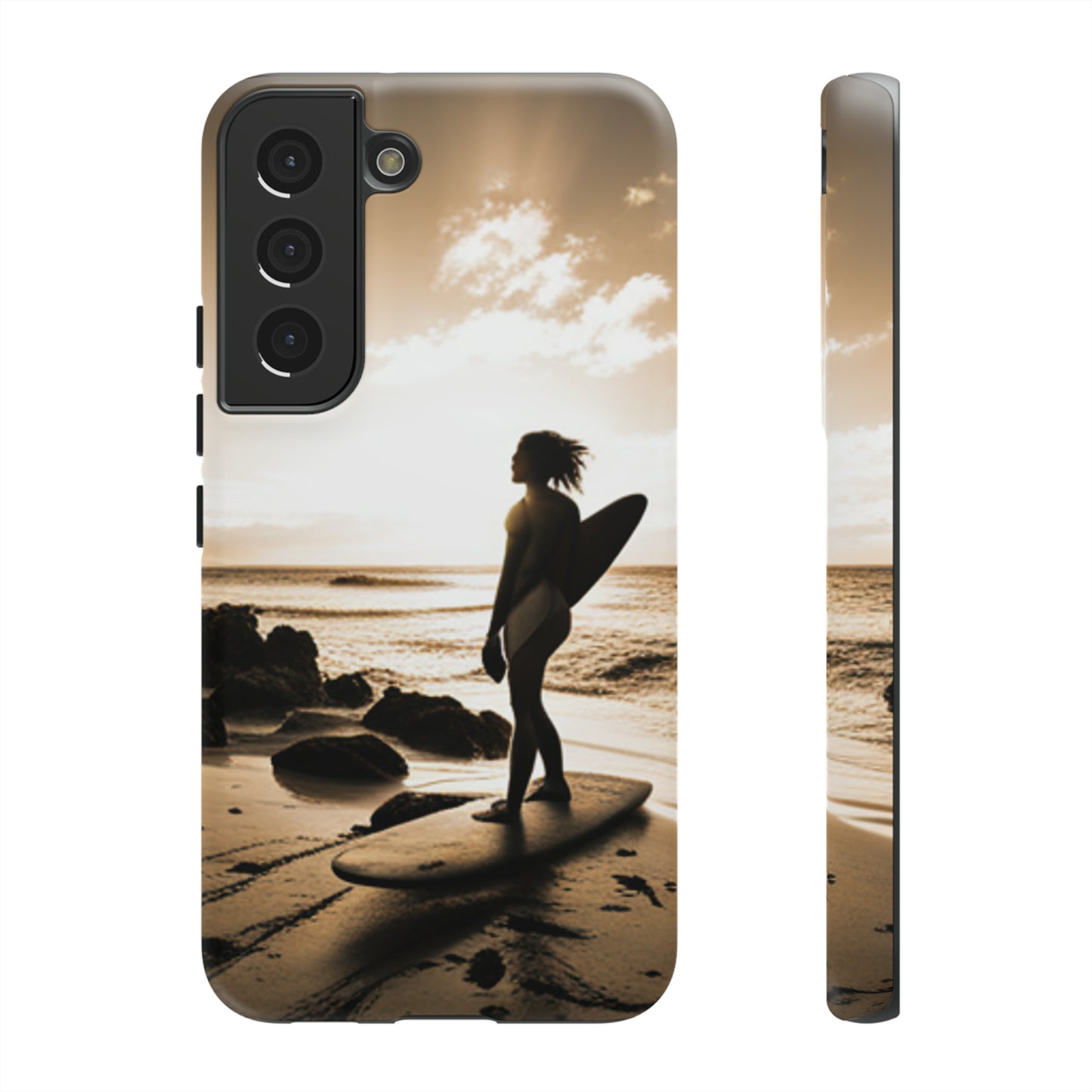 Surfing Aruba with a black background: 46 - Tough Case iPhone series 15 14 13 12 11 X XR XS 8: Google series 7 6 5: Samsung series S23 S22 S21 S20 S10