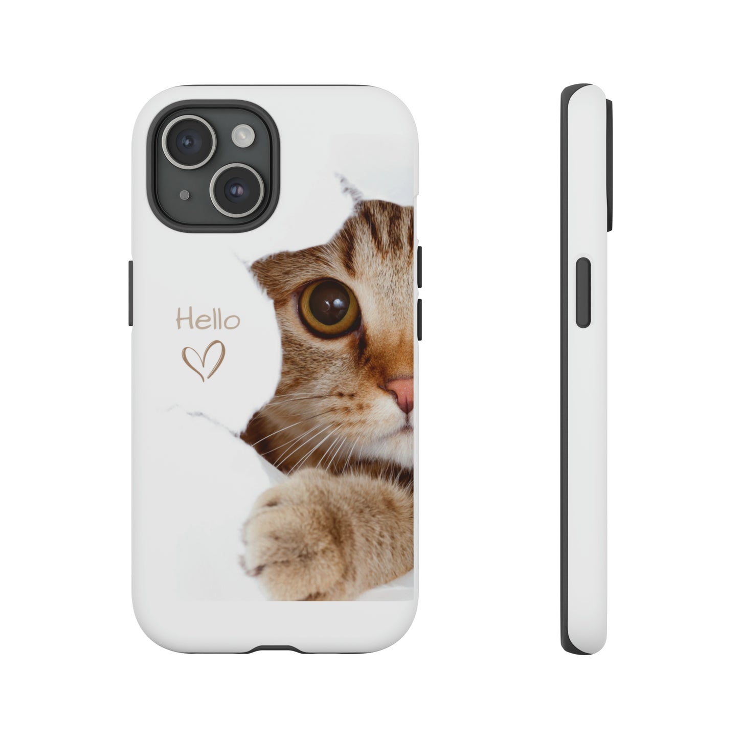 Hey Kitty with white background: 46-Tough Case iPhone series 15 14 13 12 11 X XR XS 8: Google series 7 6 5: Samsung series S23 S22 S21 S20 S10