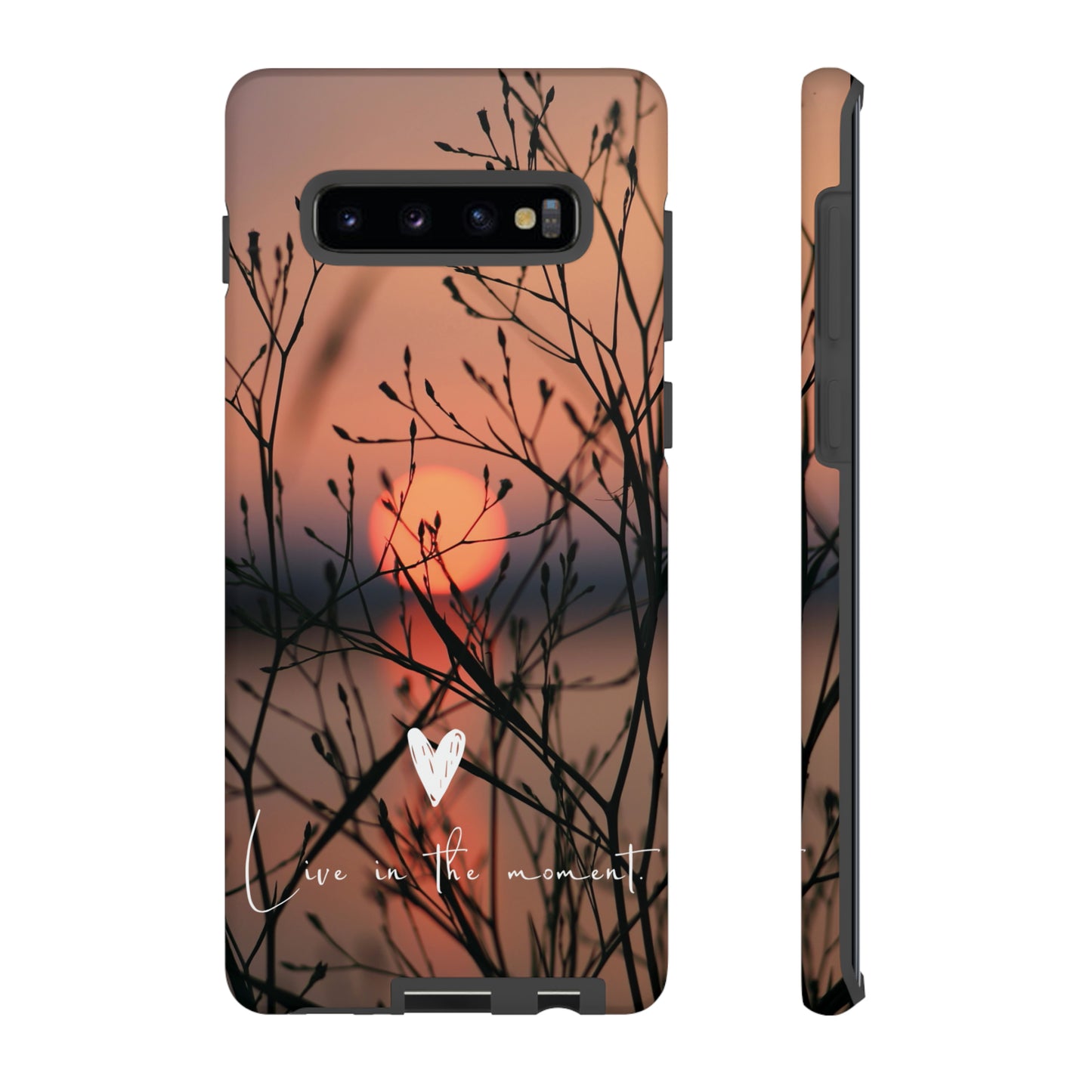 VIVID SUNSET FLORAL DESIGN with black background: 46-Tough Case iPhone series 15 14 13 12 11 X XR XS 8: Google series 7 6 5: Samsung series S23 S22 S21 S20 S10