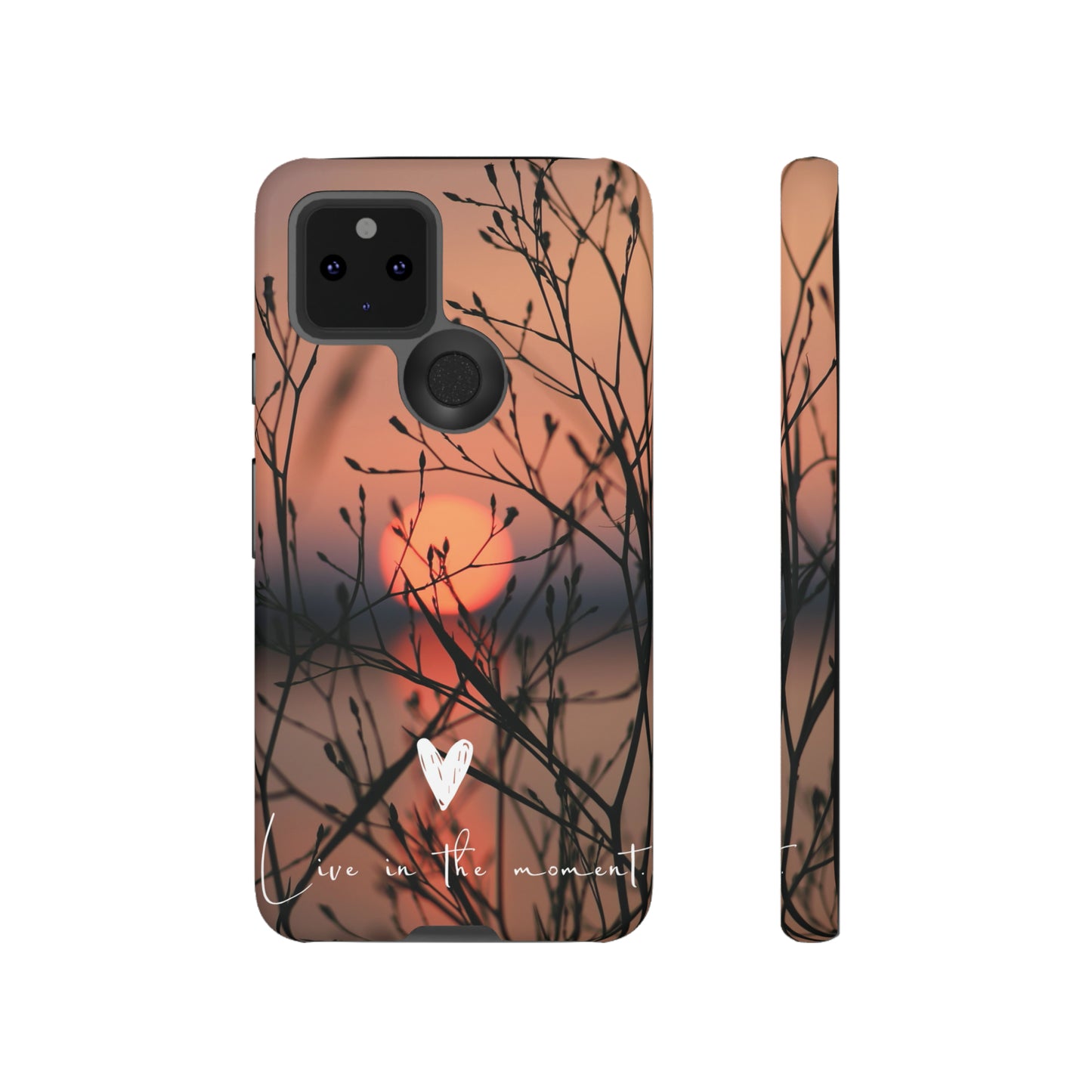 VIVID SUNSET FLORAL DESIGN with black background: 46-Tough Case iPhone series 15 14 13 12 11 X XR XS 8: Google series 7 6 5: Samsung series S23 S22 S21 S20 S10