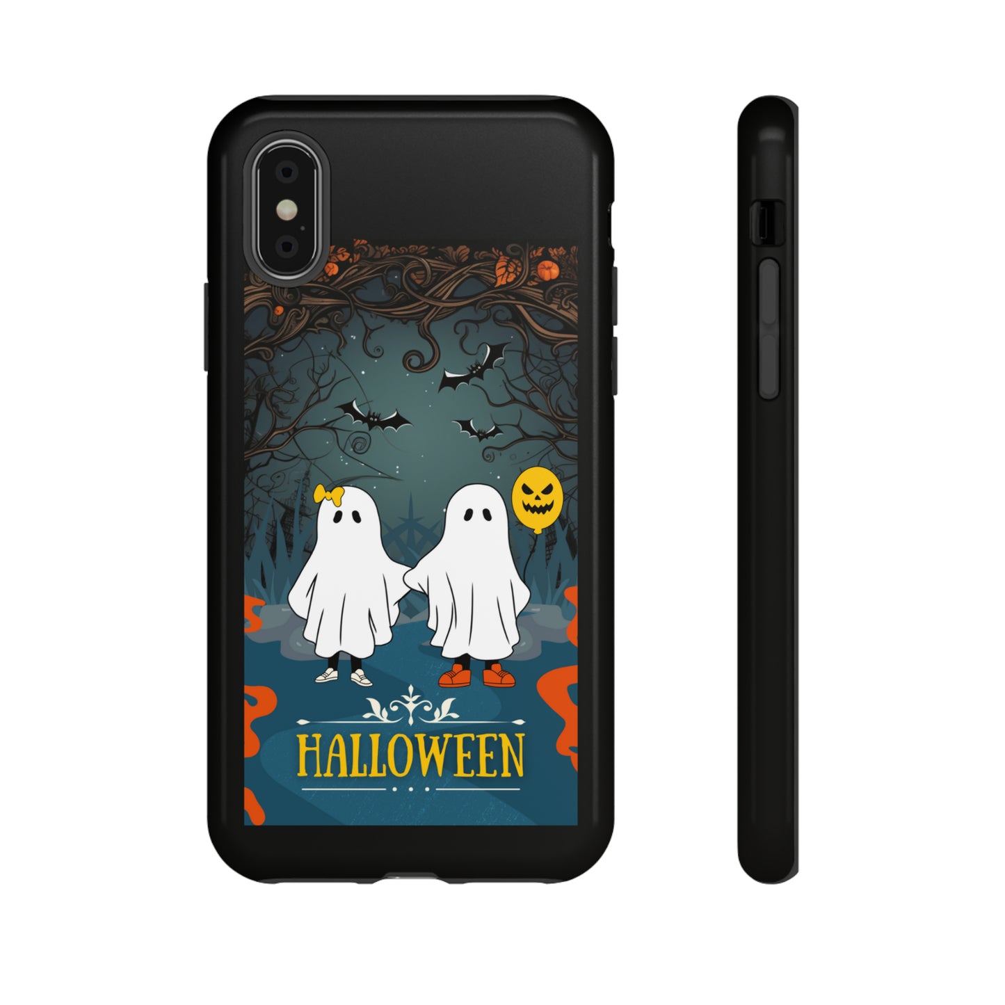 Ghosty with Black background: 46-Tough Case iPhone series 15 14 13 12 11 X XR XS 8: Google series 7 6 5: Samsung series S23 S22 S21 S20 S10