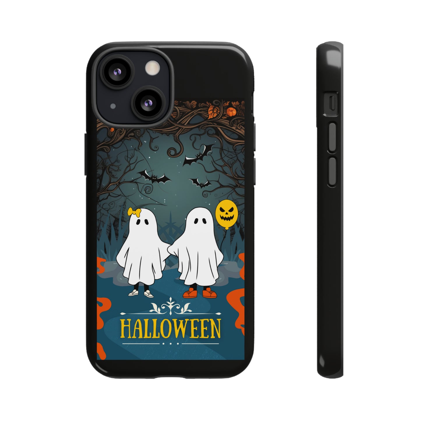 Ghosty with Black background: 46-Tough Case iPhone series 15 14 13 12 11 X XR XS 8: Google series 7 6 5: Samsung series S23 S22 S21 S20 S10