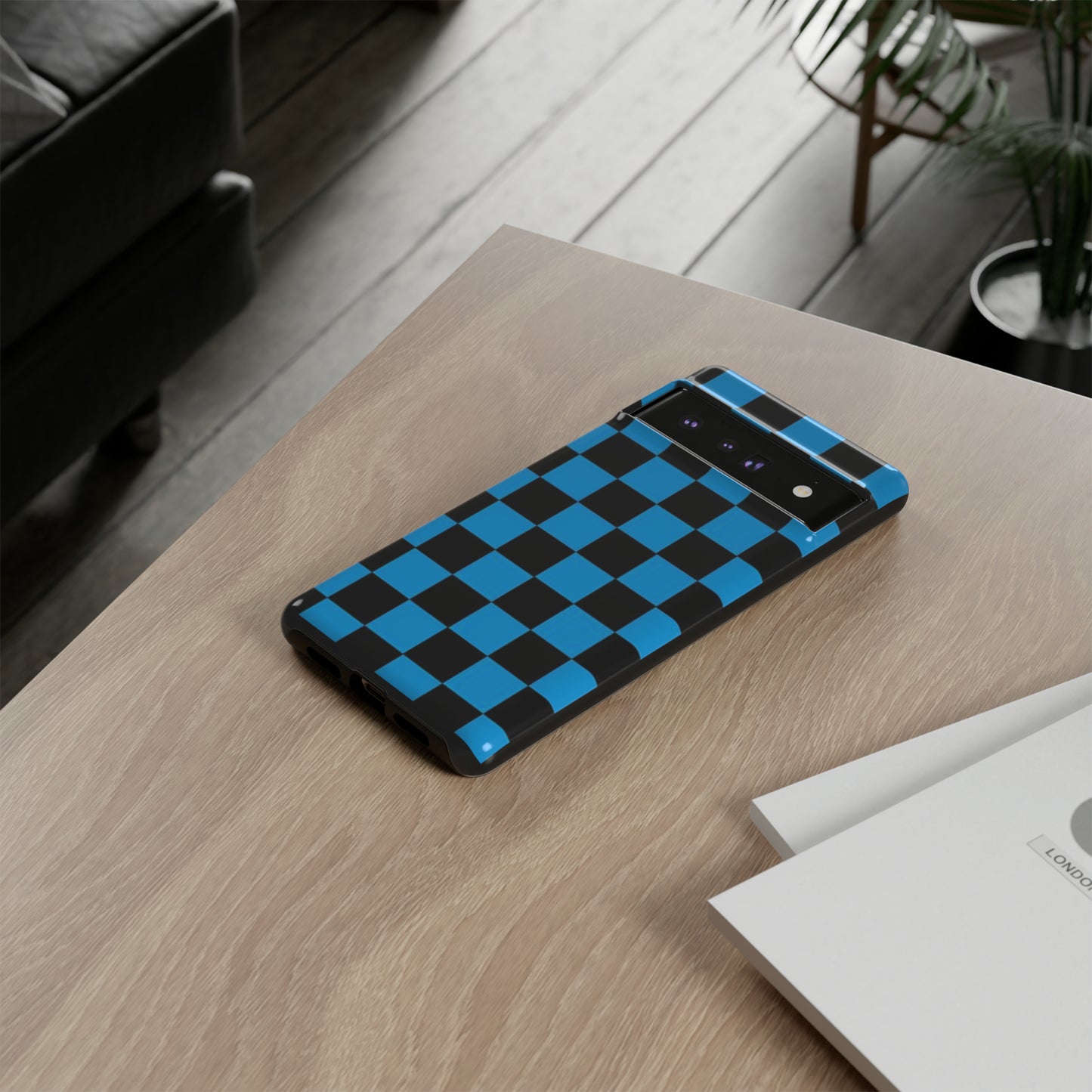 Blue and Black Checkers: 46-Tough Case iPhone series 15 14 13 12 11 X XR XS 8: Google series 7 6 5: Samsung series S23 S22 S21 S20 S10