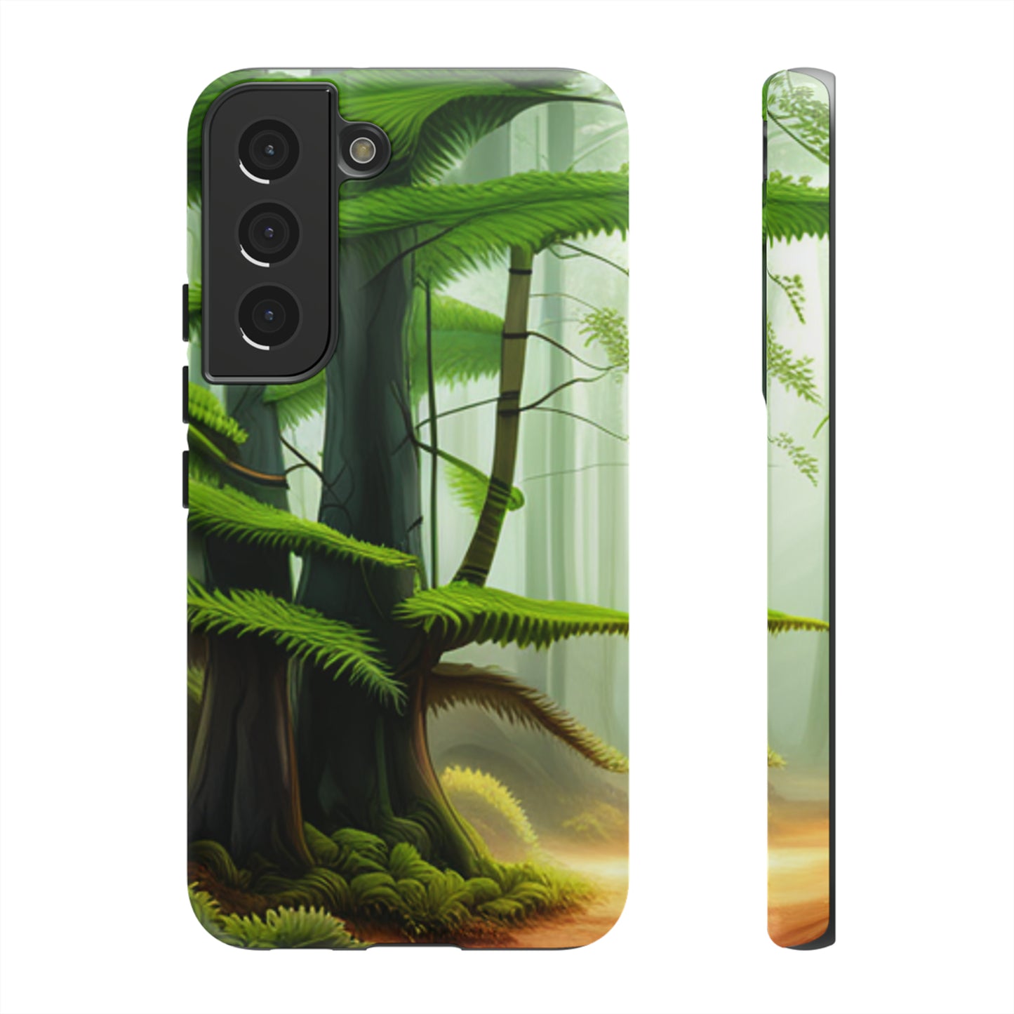 Boston Fern in the forest with black background : 46-Tough Case iPhone series 15 14 13 12 11 X XR XS 8: Google series 7 6 5: Samsung series S23 S22 S21 S20 S10