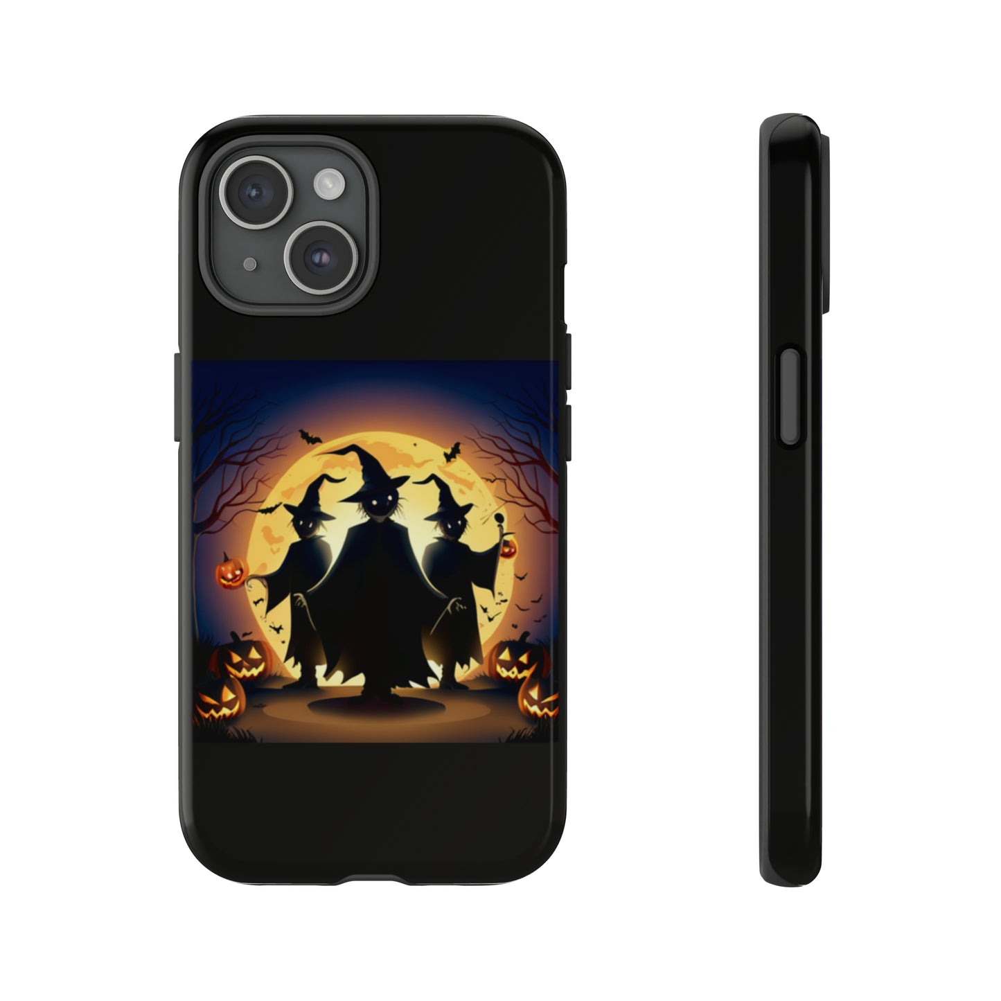 Trick or Treat with black background: 46-Tough Case iPhone series 15 14 13 12 11 X XR XS 8: Google series 7 6 5: Samsung series S23 S22 S21 S20 S10