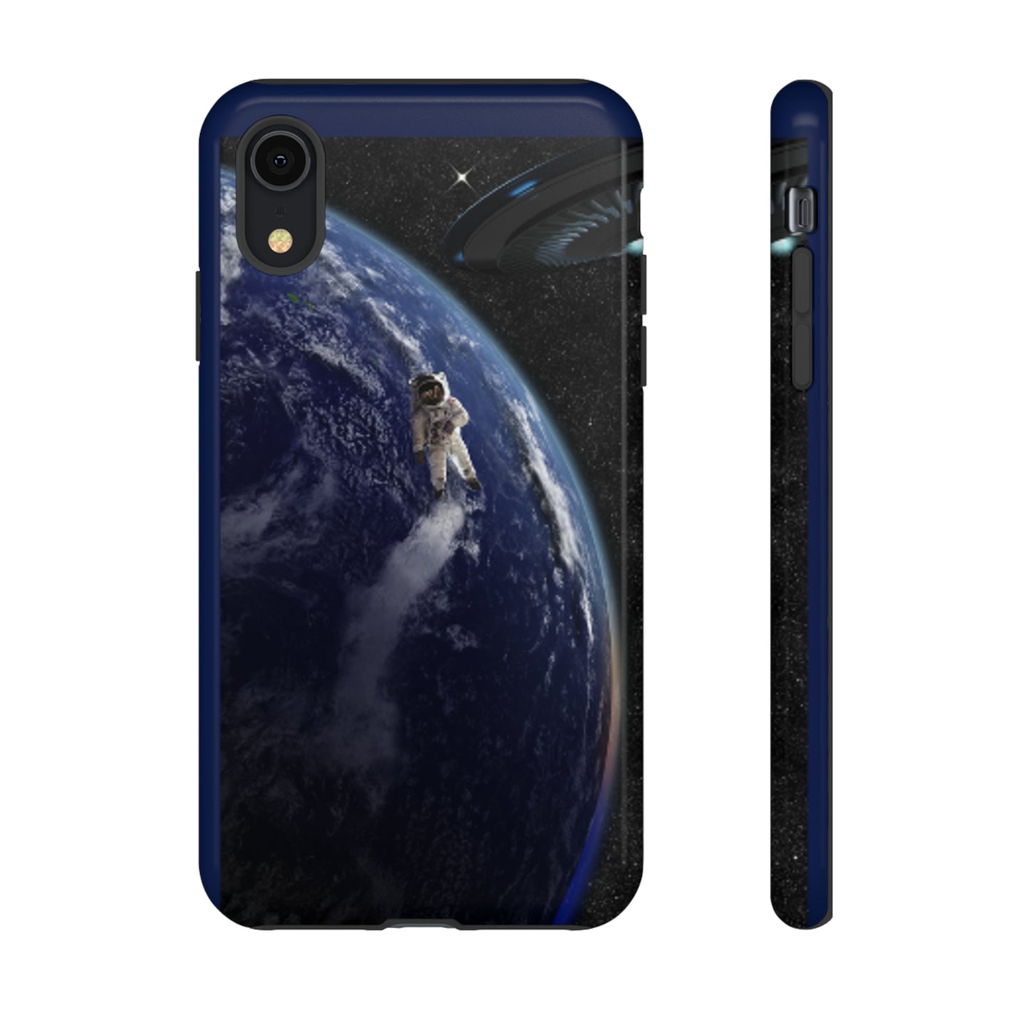 Man In Space with Dark Blue background: 46-Tough Case iPhone series 15 14 13 12 11 X XR XS 8: Google series 7 6 5: Samsung series S23 S22 S21 S20 S10s